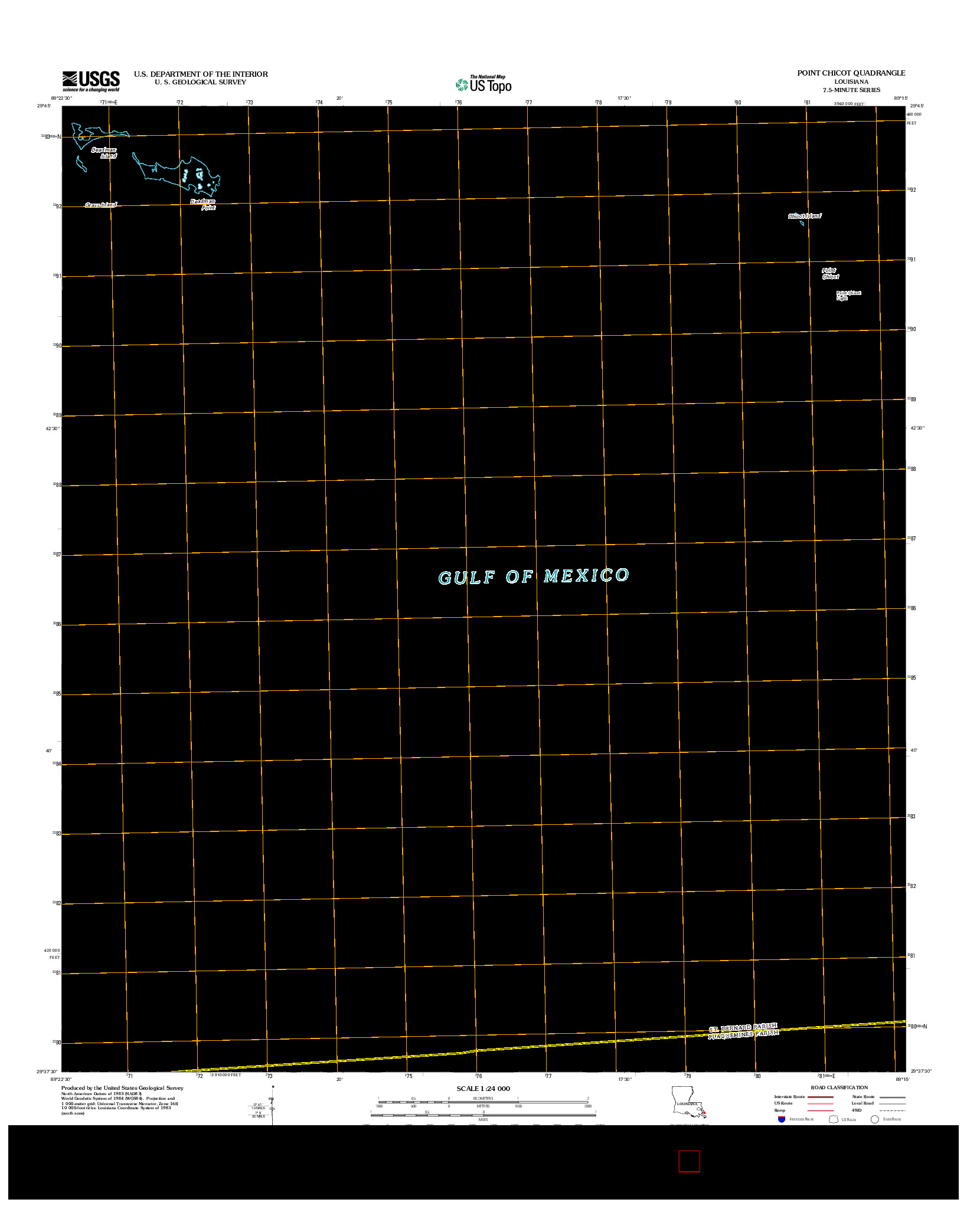 USGS US TOPO 7.5-MINUTE MAP FOR POINT CHICOT, LA 2012