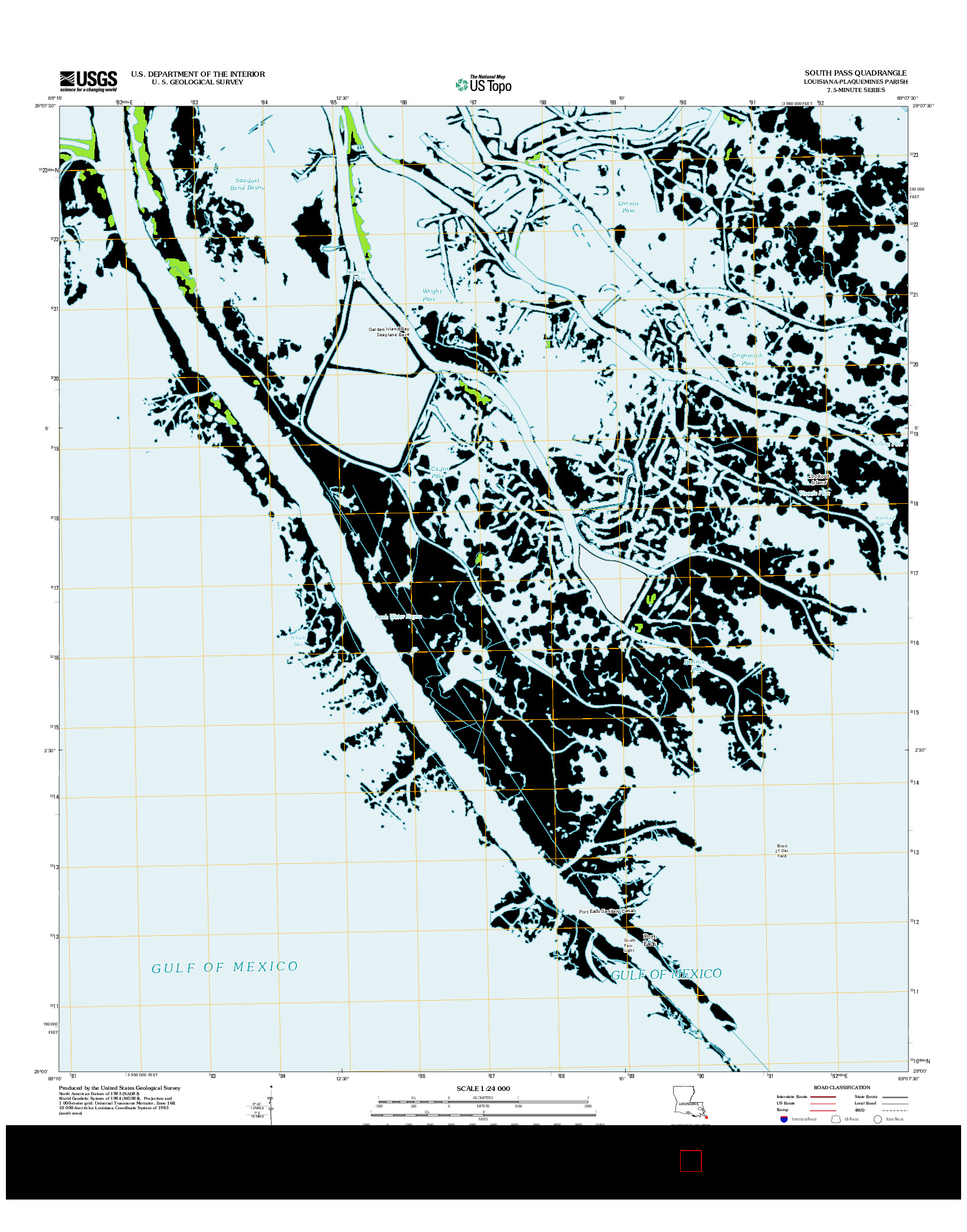USGS US TOPO 7.5-MINUTE MAP FOR SOUTH PASS, LA 2012