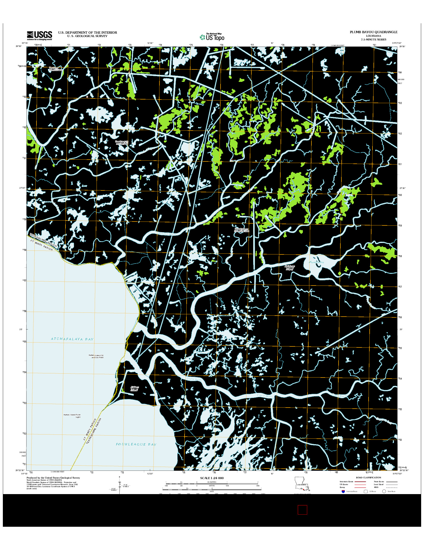 USGS US TOPO 7.5-MINUTE MAP FOR PLUMB BAYOU, LA 2012
