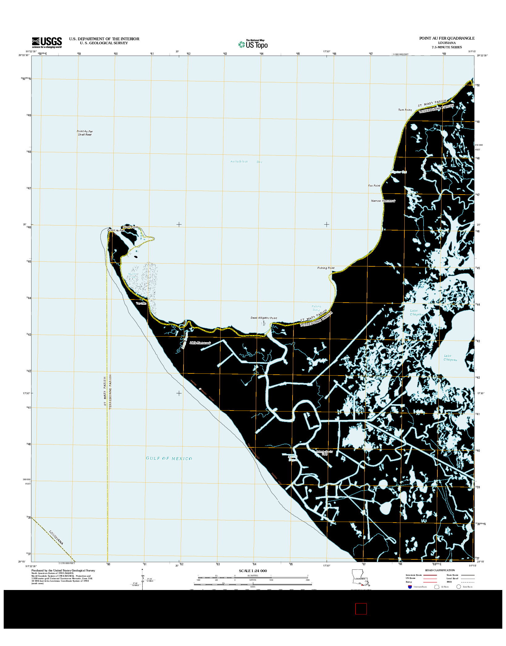 USGS US TOPO 7.5-MINUTE MAP FOR POINT AU FER, LA 2012