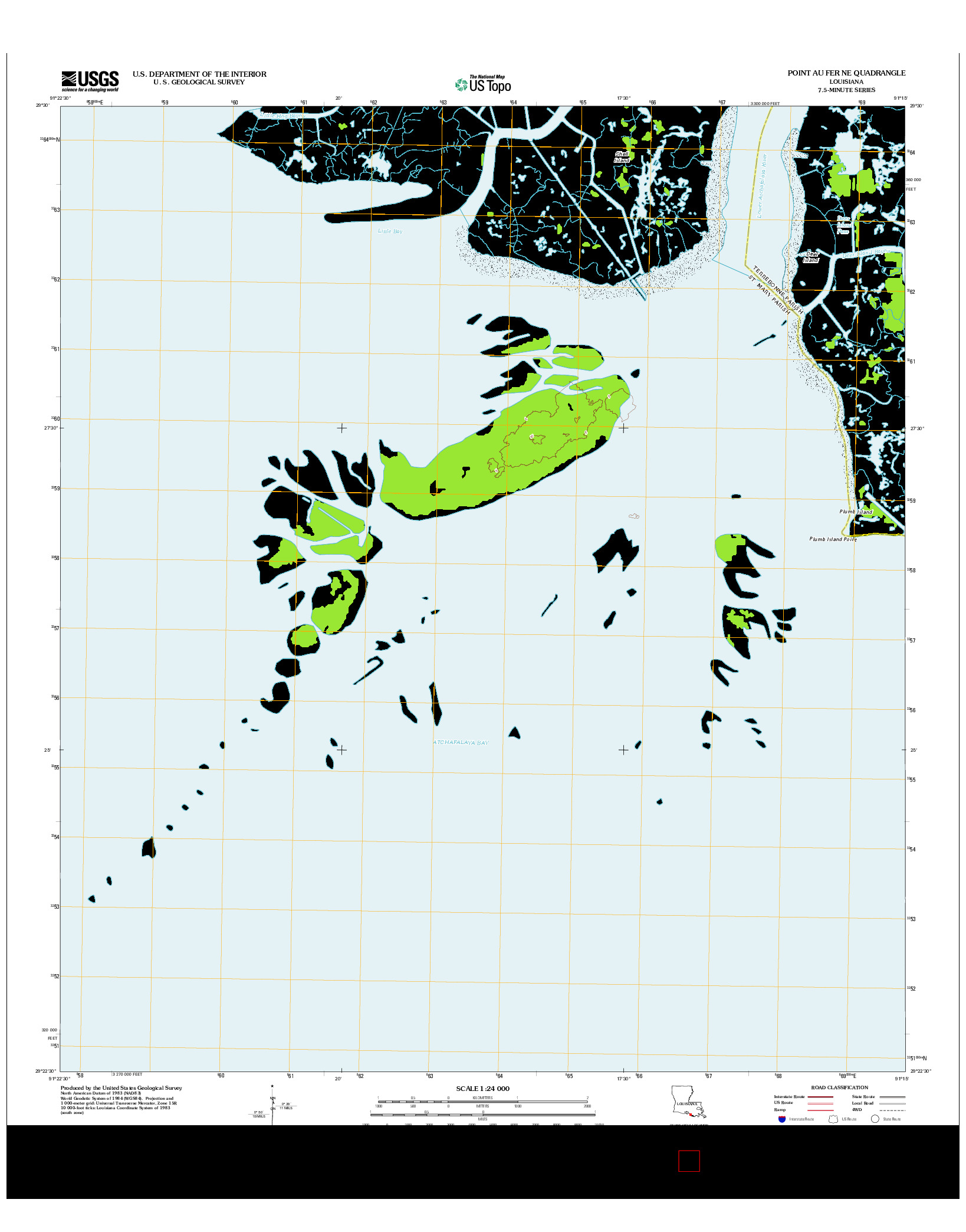 USGS US TOPO 7.5-MINUTE MAP FOR POINT AU FER NE, LA 2012