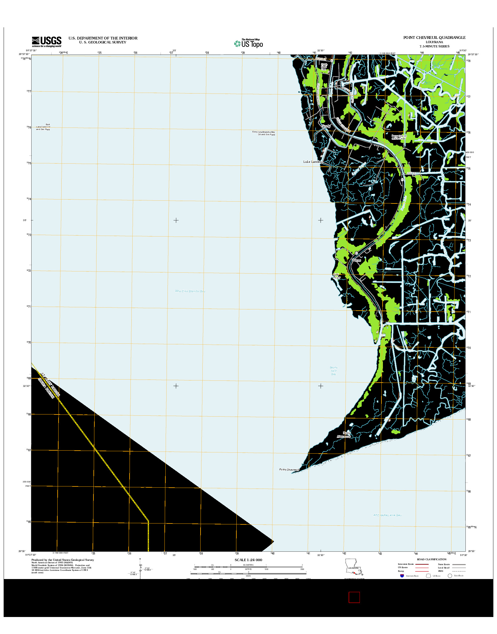 USGS US TOPO 7.5-MINUTE MAP FOR POINT CHEVREUIL, LA 2012