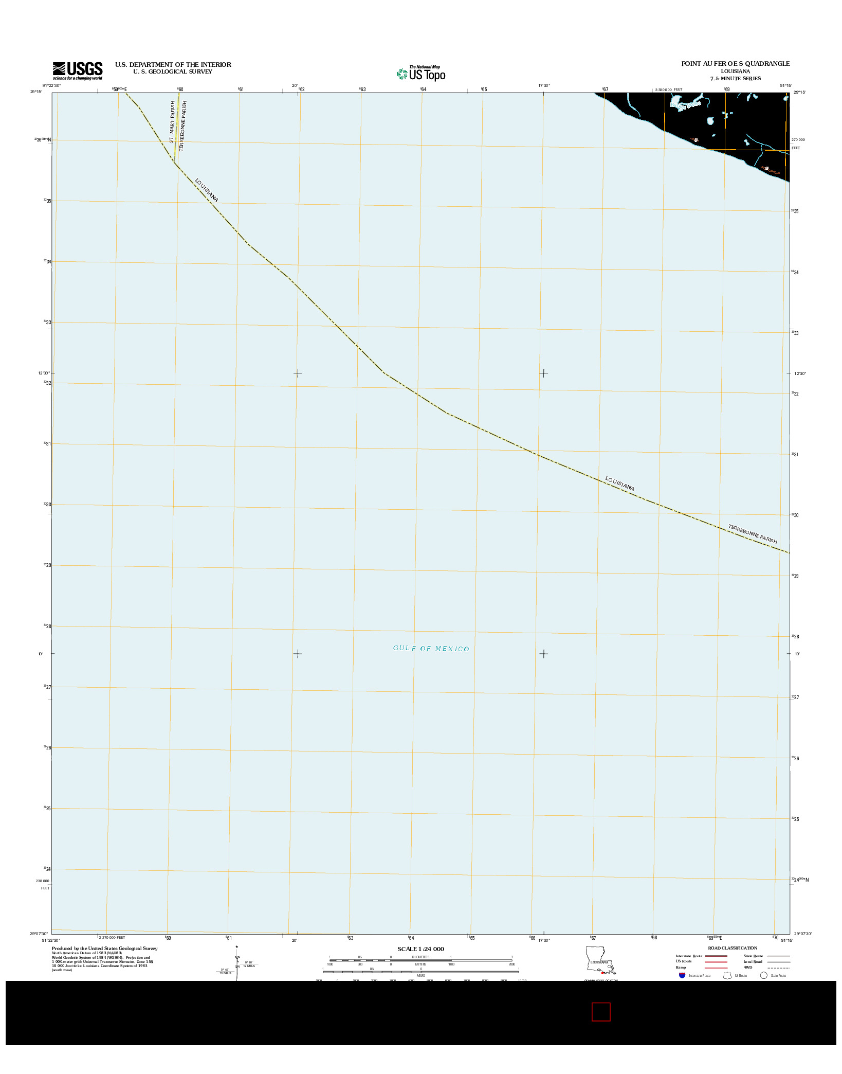 USGS US TOPO 7.5-MINUTE MAP FOR POINT AU FER OE S, LA 2012