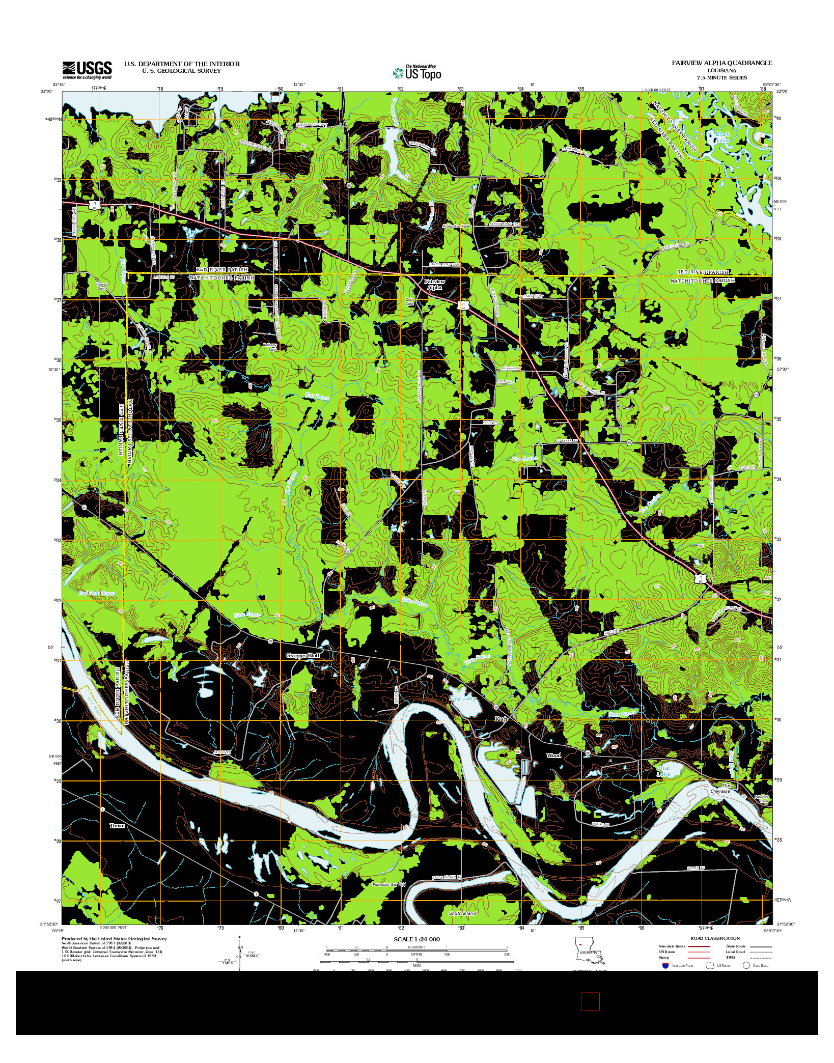 USGS US TOPO 7.5-MINUTE MAP FOR FAIRVIEW ALPHA, LA 2012