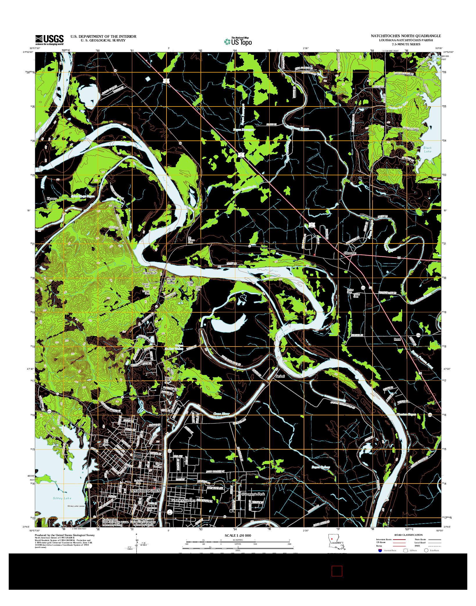 USGS US TOPO 7.5-MINUTE MAP FOR NATCHITOCHES NORTH, LA 2012