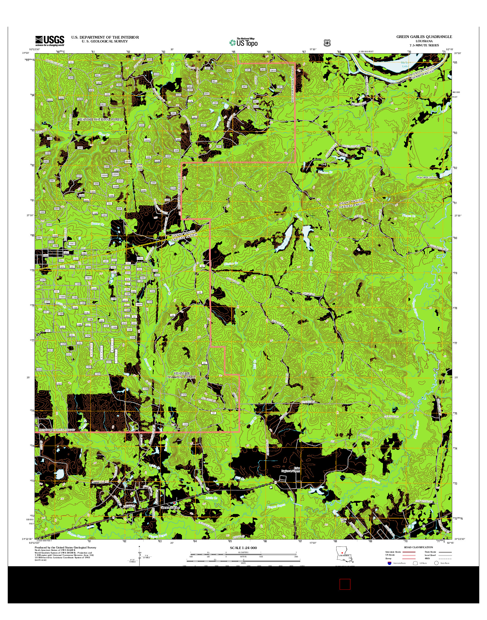 USGS US TOPO 7.5-MINUTE MAP FOR GREEN GABLES, LA 2012