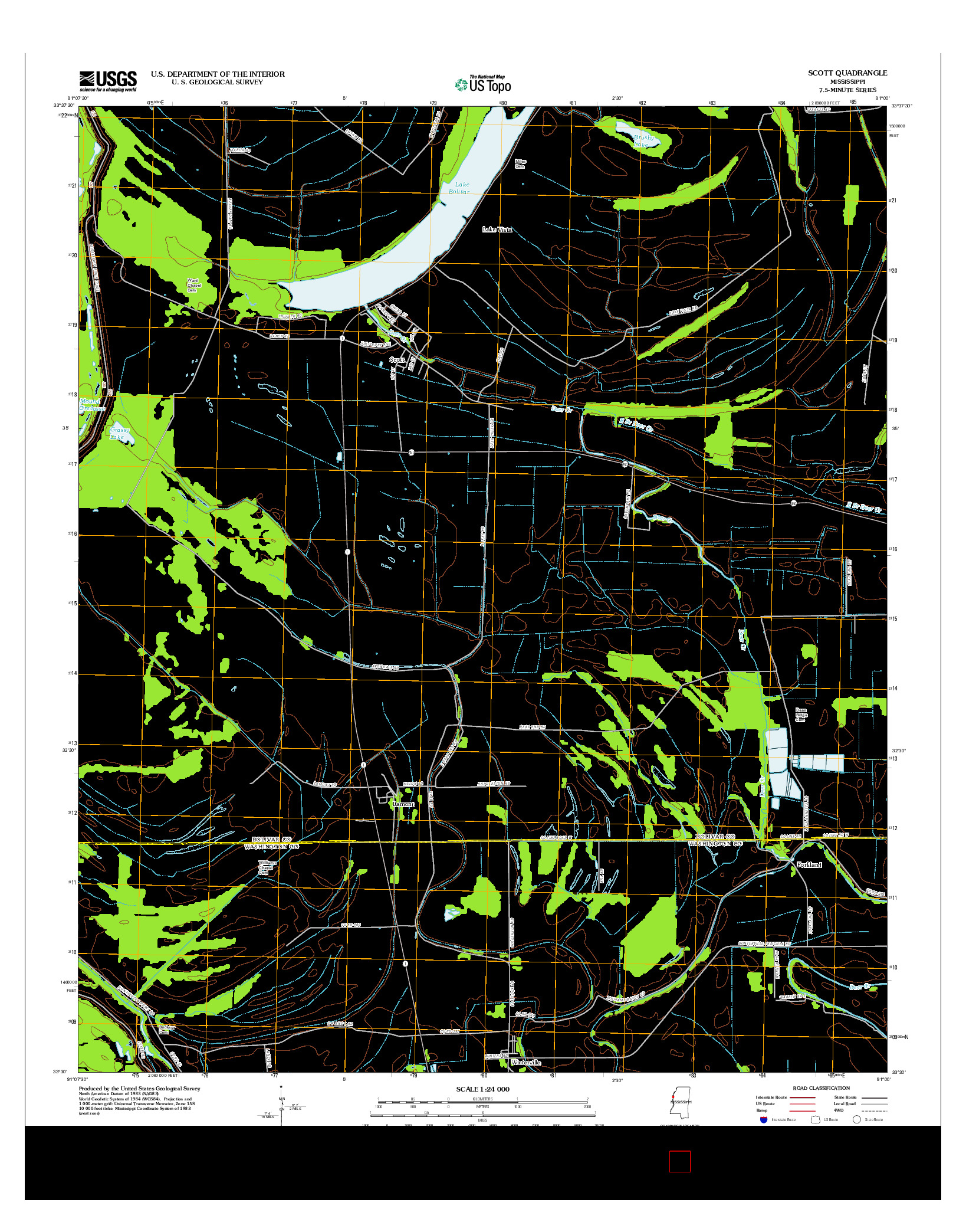 USGS US TOPO 7.5-MINUTE MAP FOR SCOTT, MS 2012