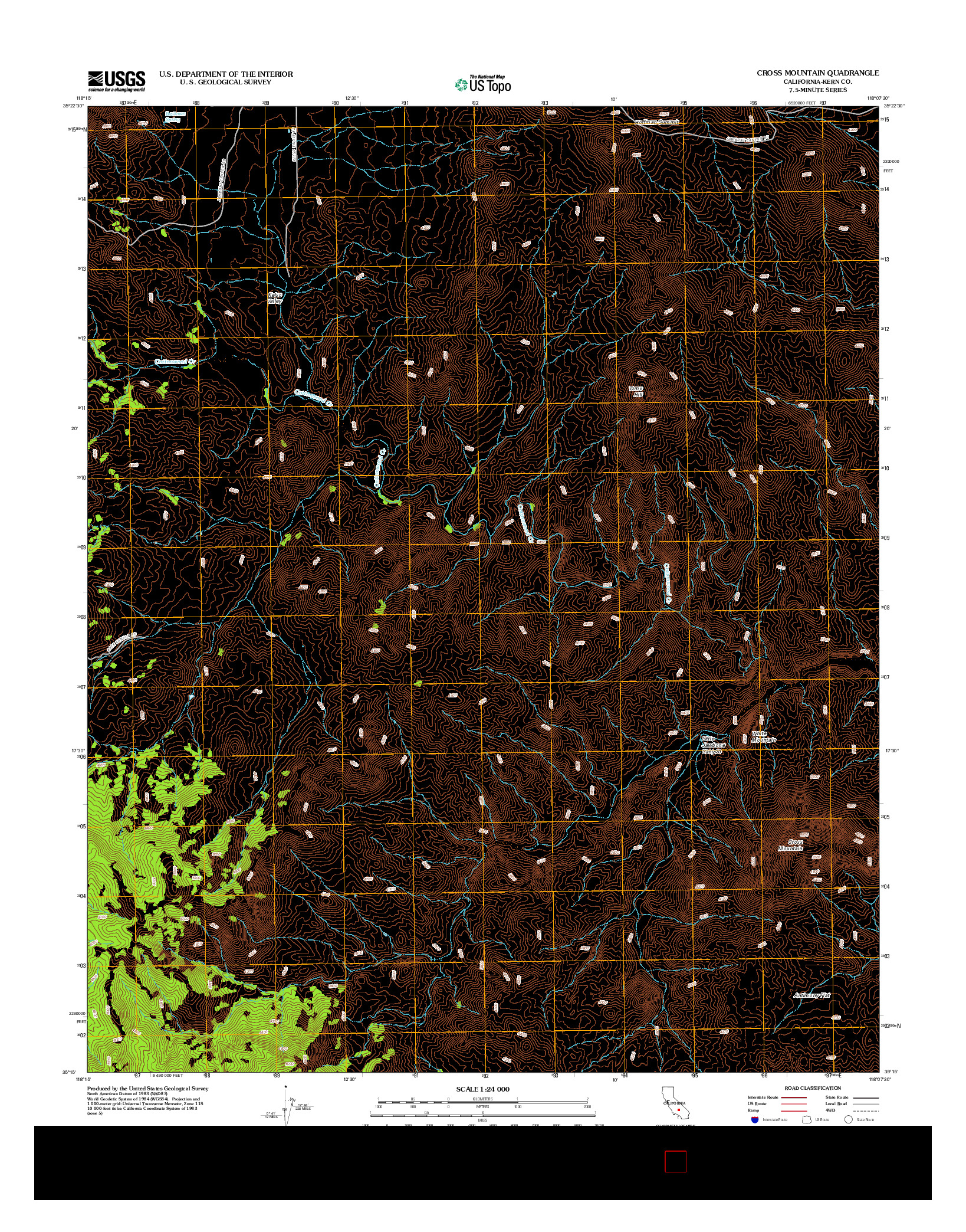 USGS US TOPO 7.5-MINUTE MAP FOR CROSS MOUNTAIN, CA 2012