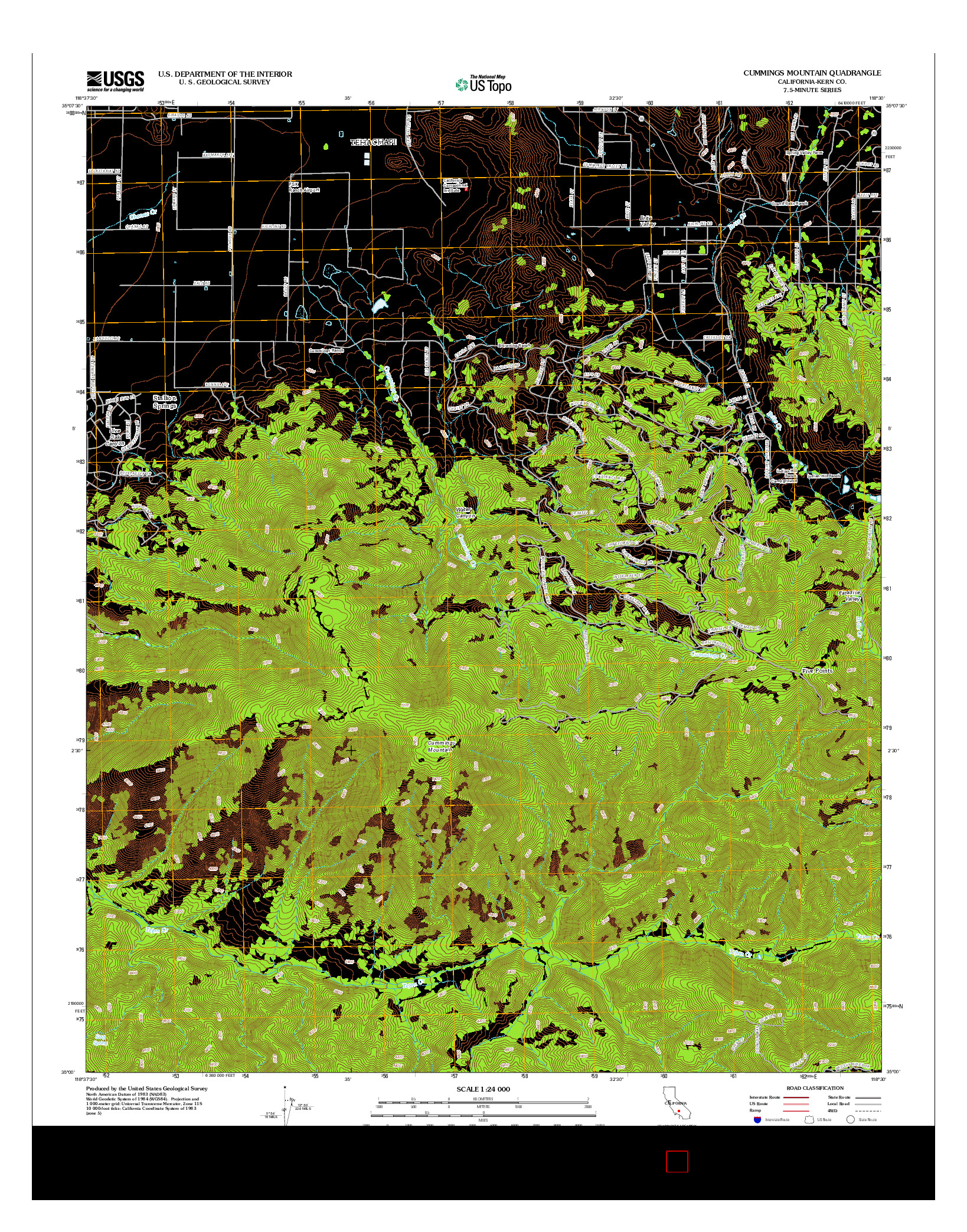 USGS US TOPO 7.5-MINUTE MAP FOR CUMMINGS MOUNTAIN, CA 2012