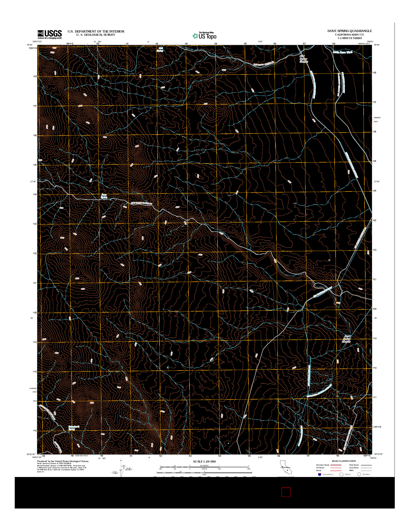 USGS US TOPO 7.5-MINUTE MAP FOR DOVE SPRING, CA 2012