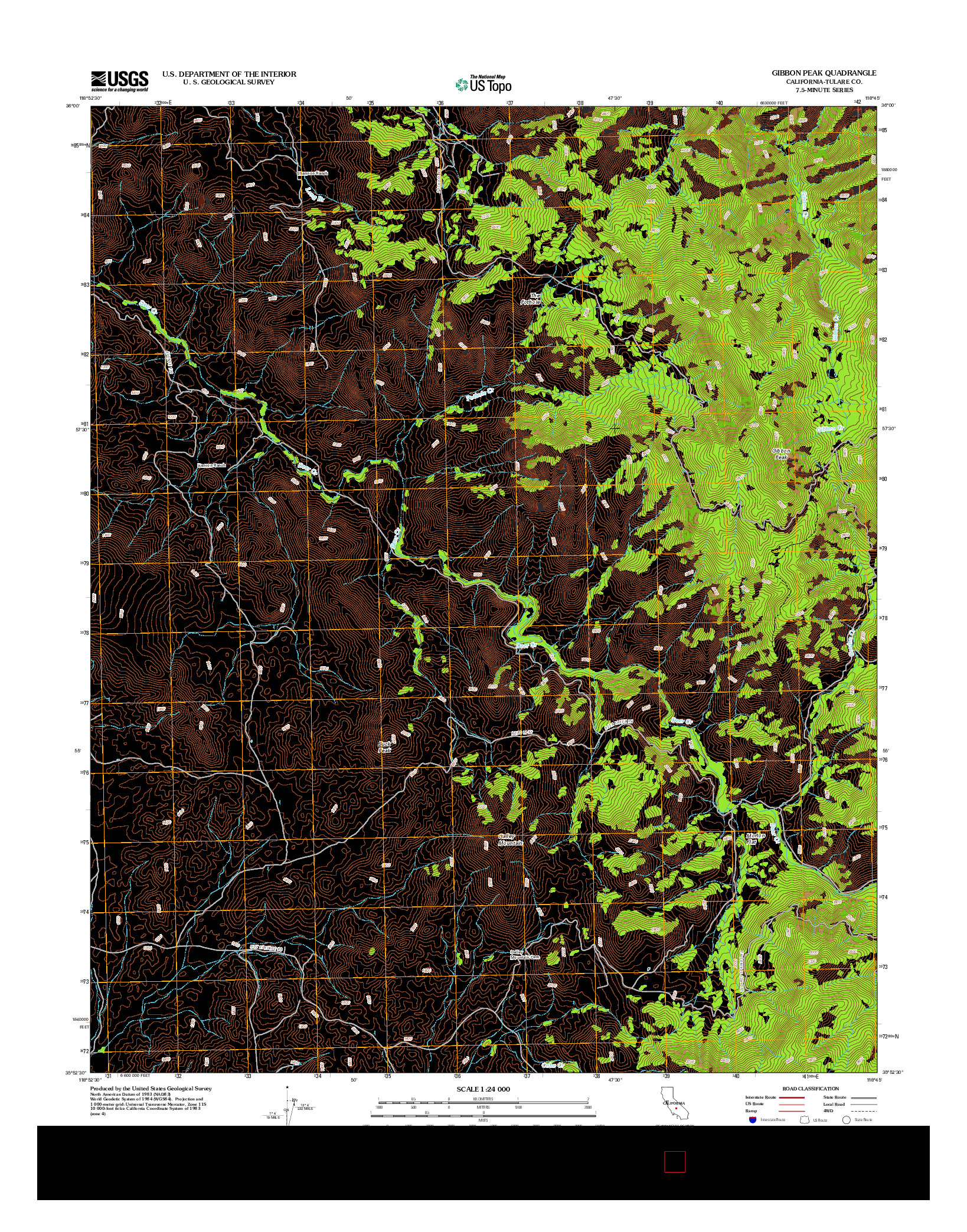 USGS US TOPO 7.5-MINUTE MAP FOR GIBBON PEAK, CA 2012