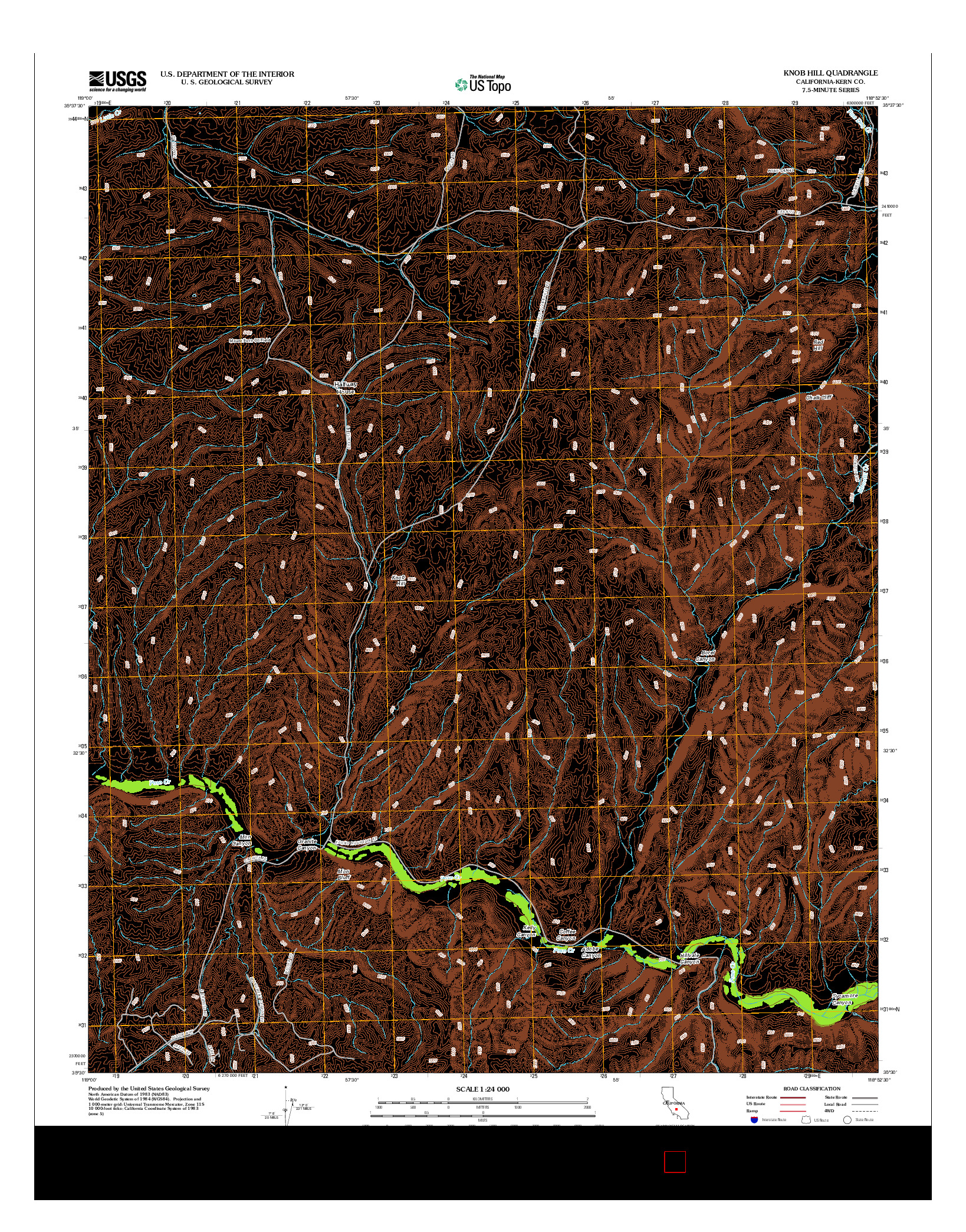 USGS US TOPO 7.5-MINUTE MAP FOR KNOB HILL, CA 2012