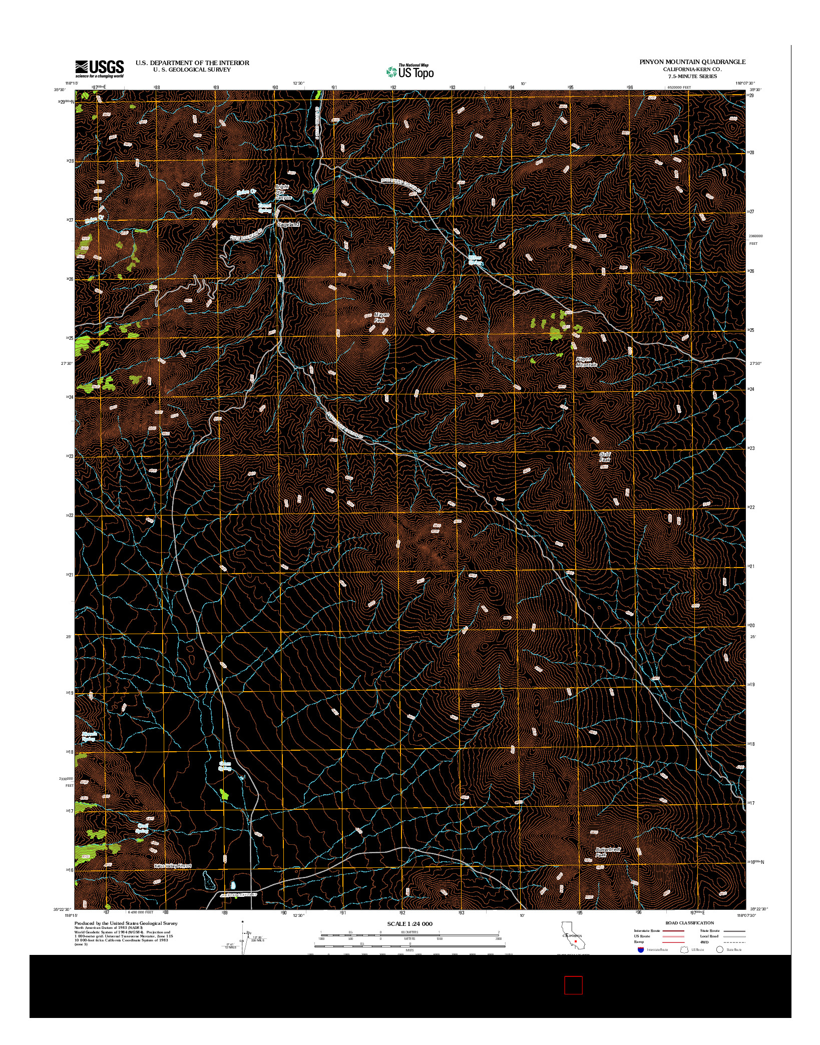USGS US TOPO 7.5-MINUTE MAP FOR PINYON MOUNTAIN, CA 2012