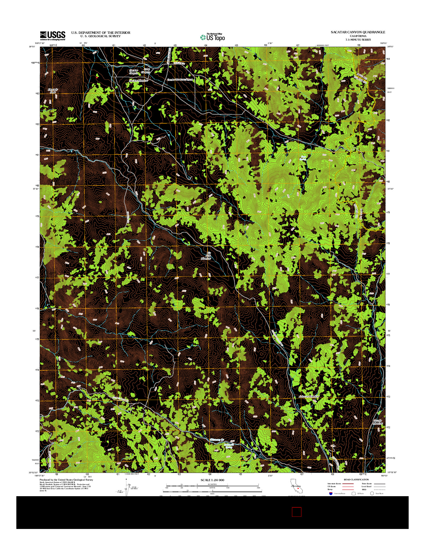 USGS US TOPO 7.5-MINUTE MAP FOR SACATAR CANYON, CA 2012