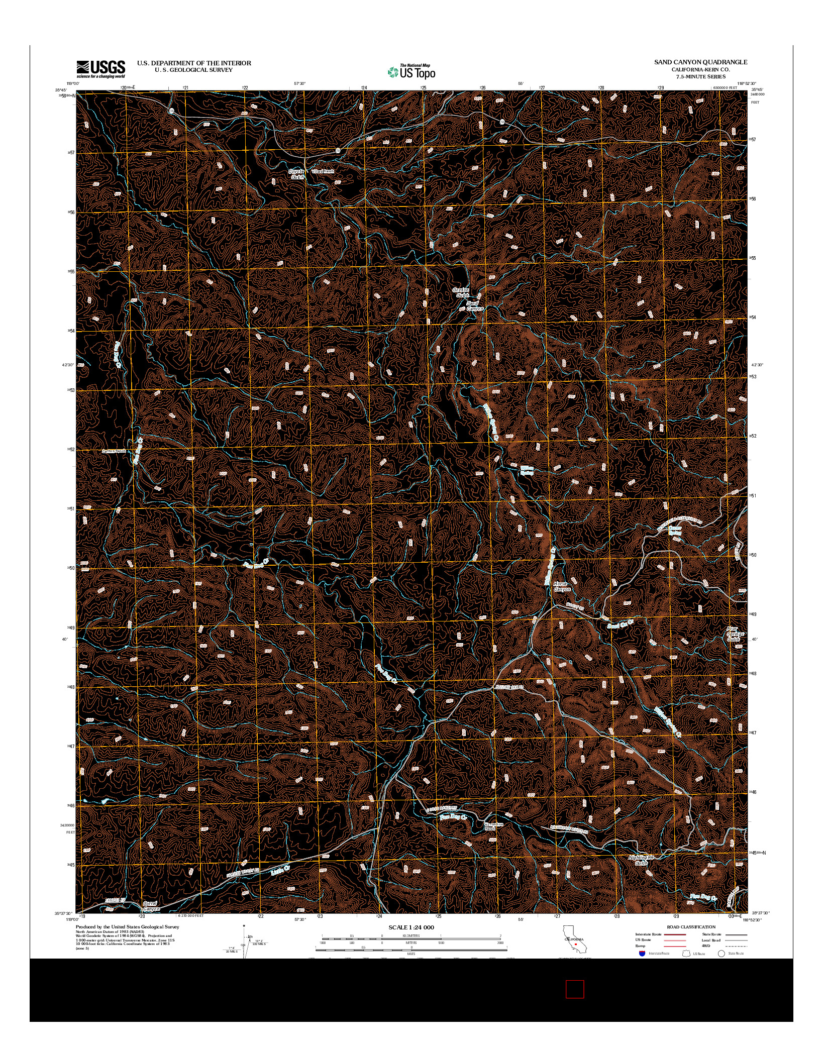 USGS US TOPO 7.5-MINUTE MAP FOR SAND CANYON, CA 2012