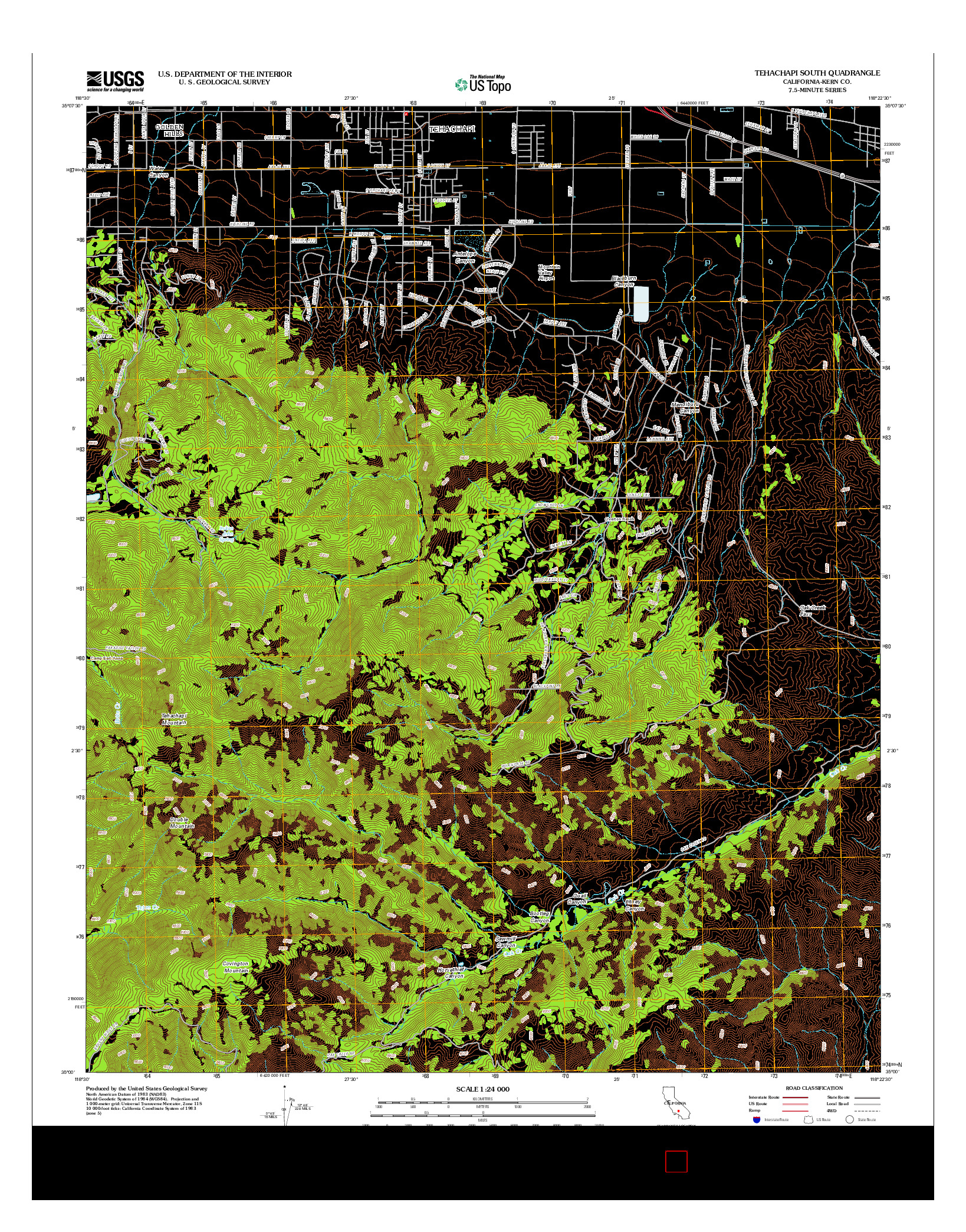 USGS US TOPO 7.5-MINUTE MAP FOR TEHACHAPI SOUTH, CA 2012