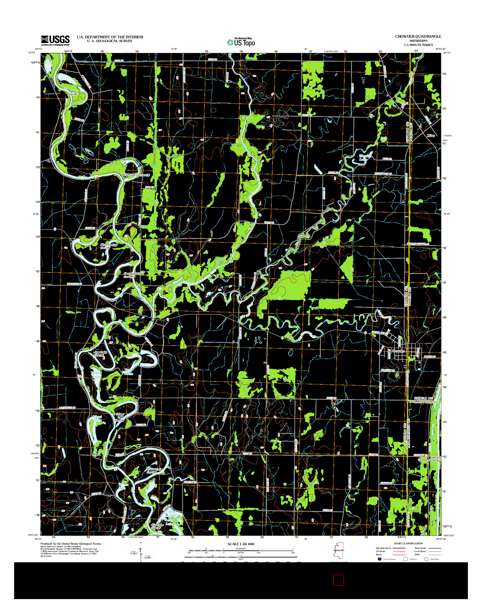 USGS US TOPO 7.5-MINUTE MAP FOR CROWDER, MS 2012