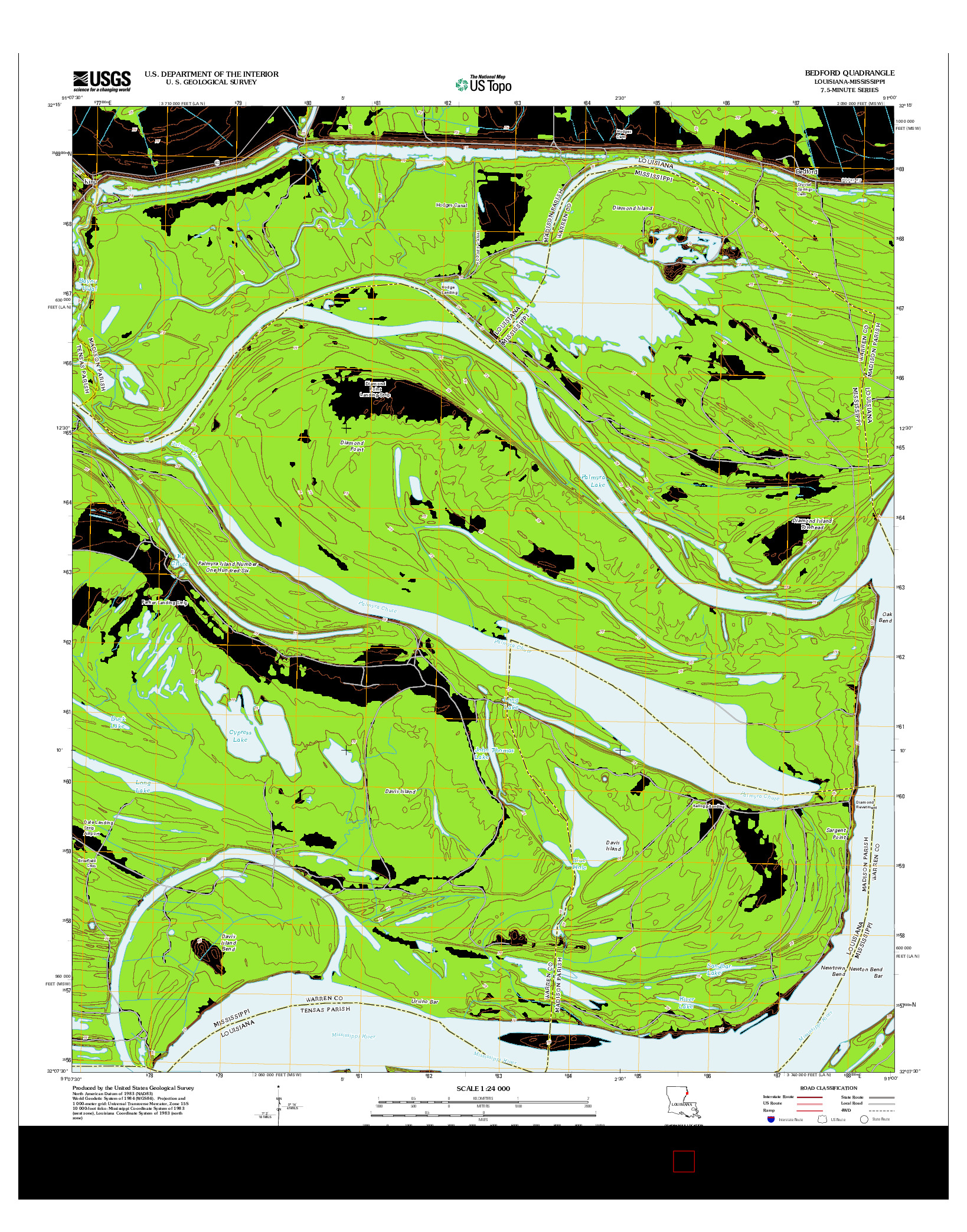 USGS US TOPO 7.5-MINUTE MAP FOR BEDFORD, LA-MS 2012