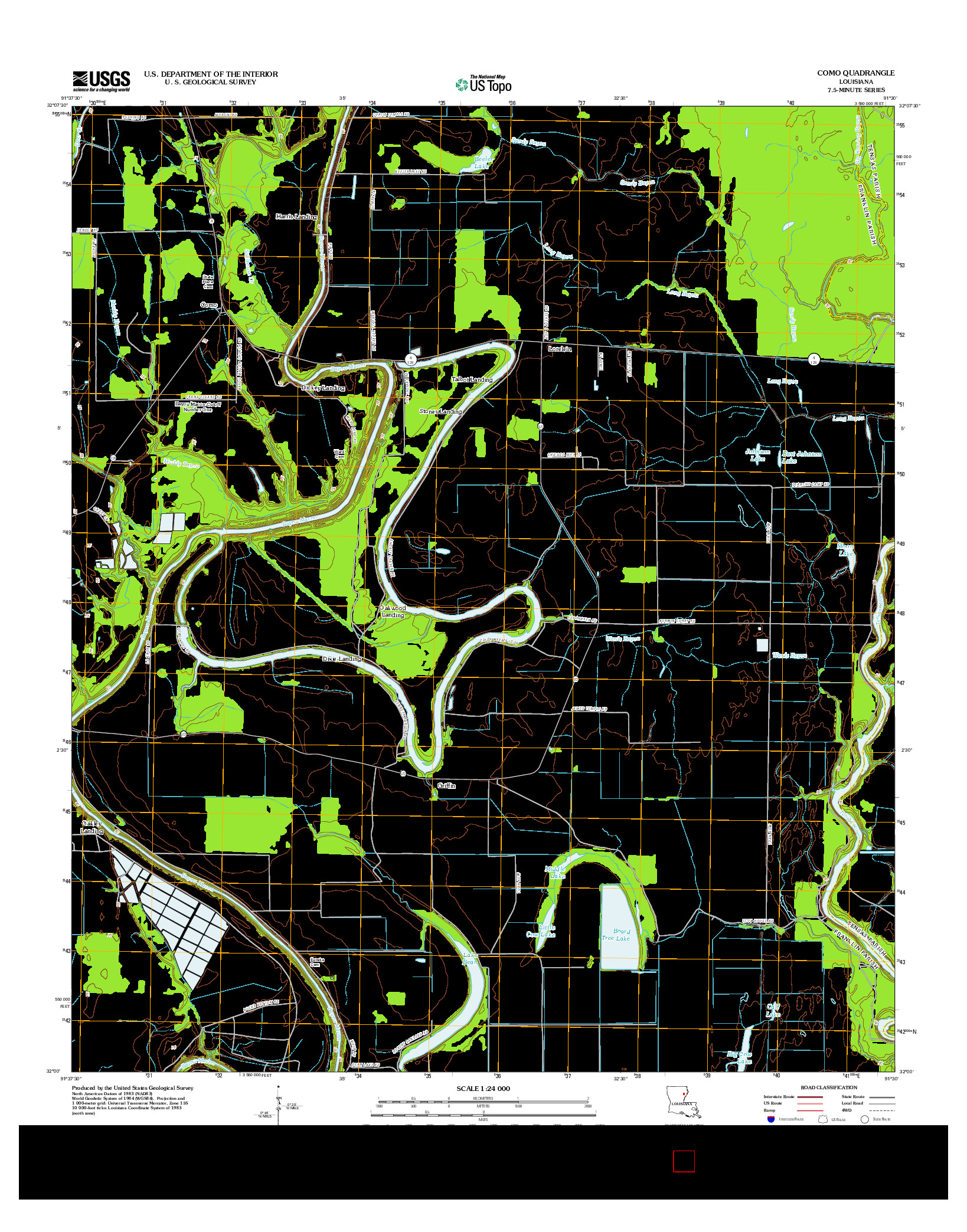 USGS US TOPO 7.5-MINUTE MAP FOR COMO, LA 2012