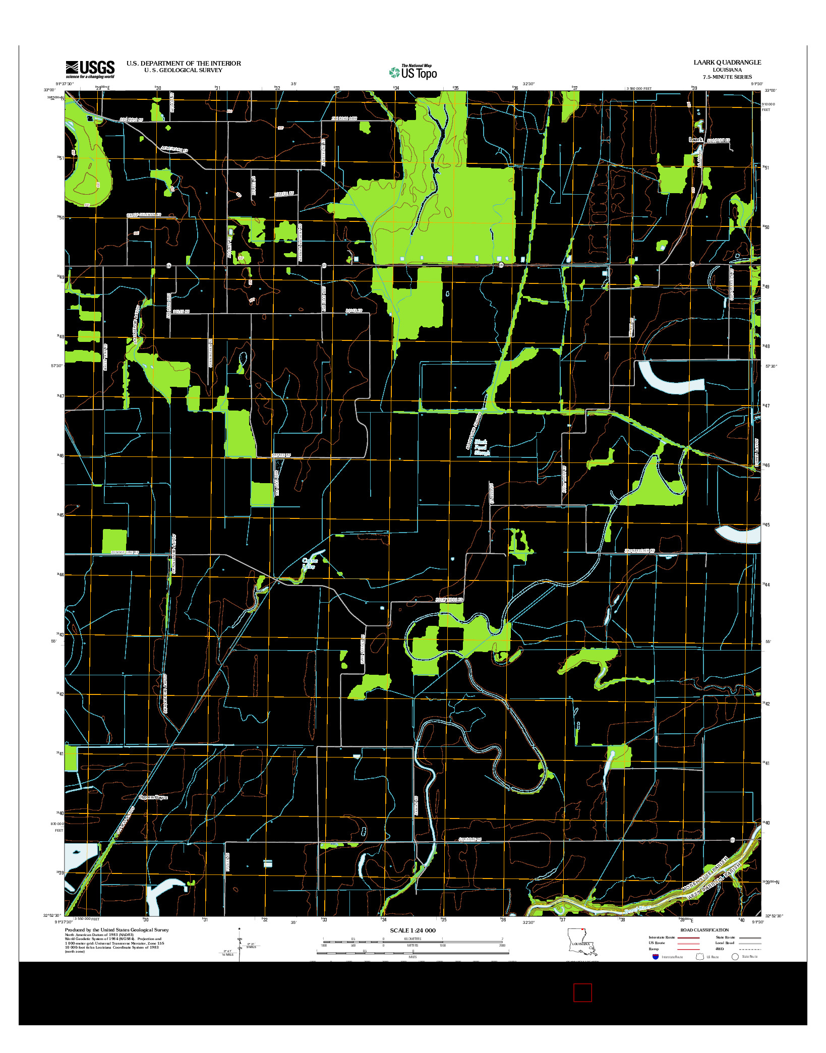 USGS US TOPO 7.5-MINUTE MAP FOR LAARK, LA 2012