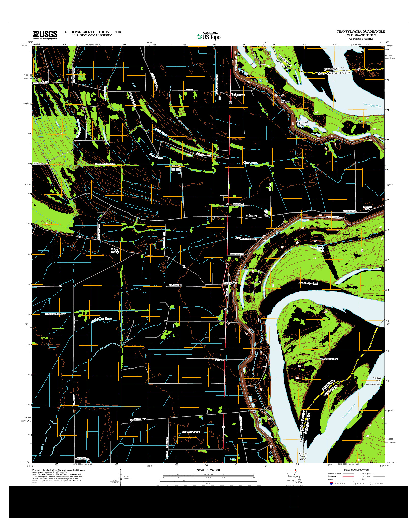 USGS US TOPO 7.5-MINUTE MAP FOR TRANSYLVANIA, LA-MS 2012