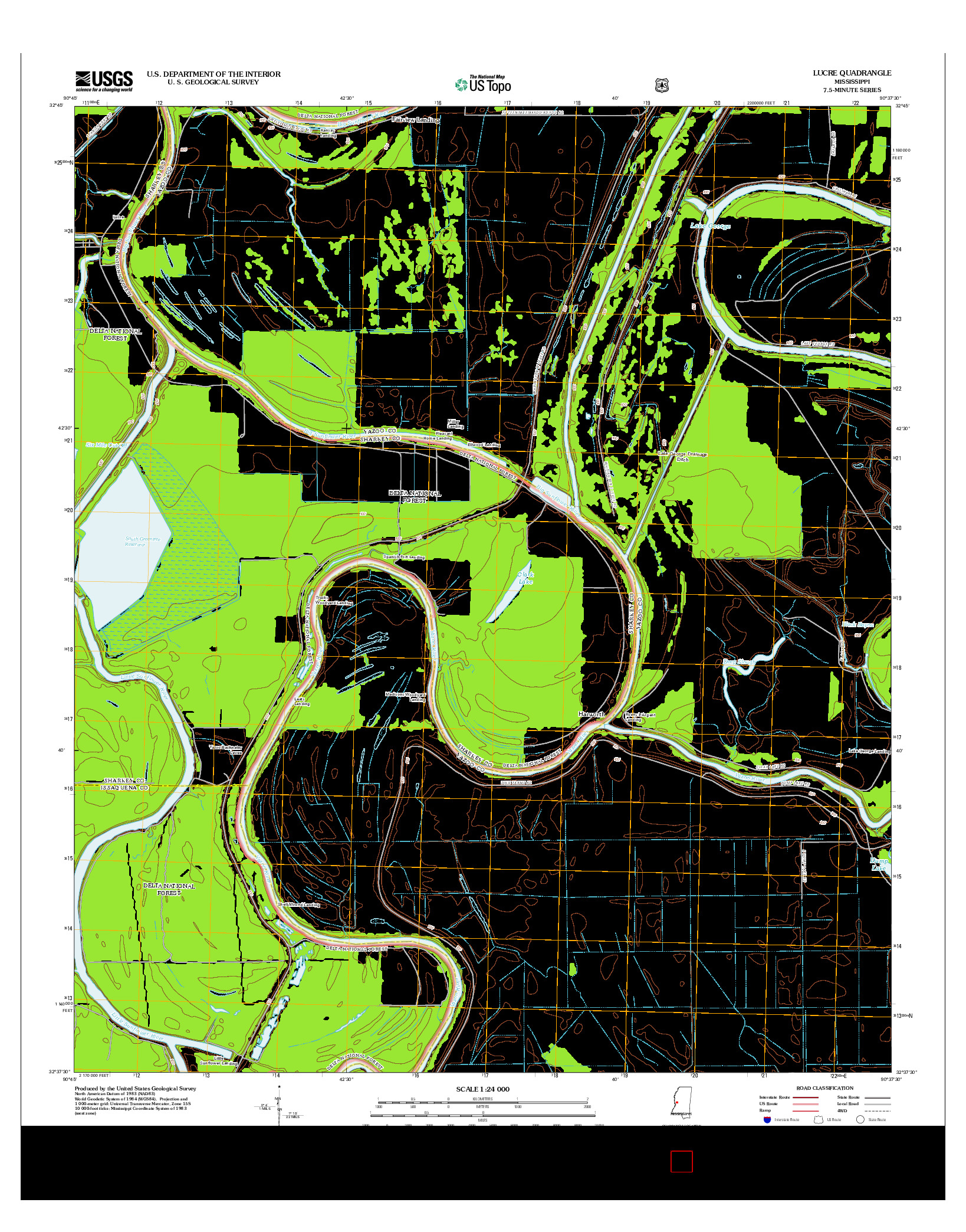 USGS US TOPO 7.5-MINUTE MAP FOR LUCRE, MS 2012
