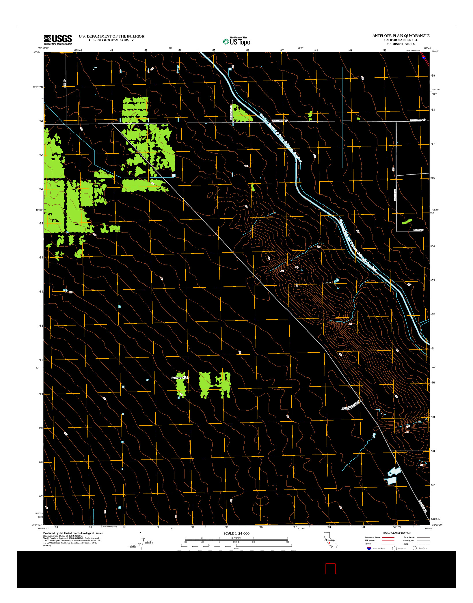 USGS US TOPO 7.5-MINUTE MAP FOR ANTELOPE PLAIN, CA 2012