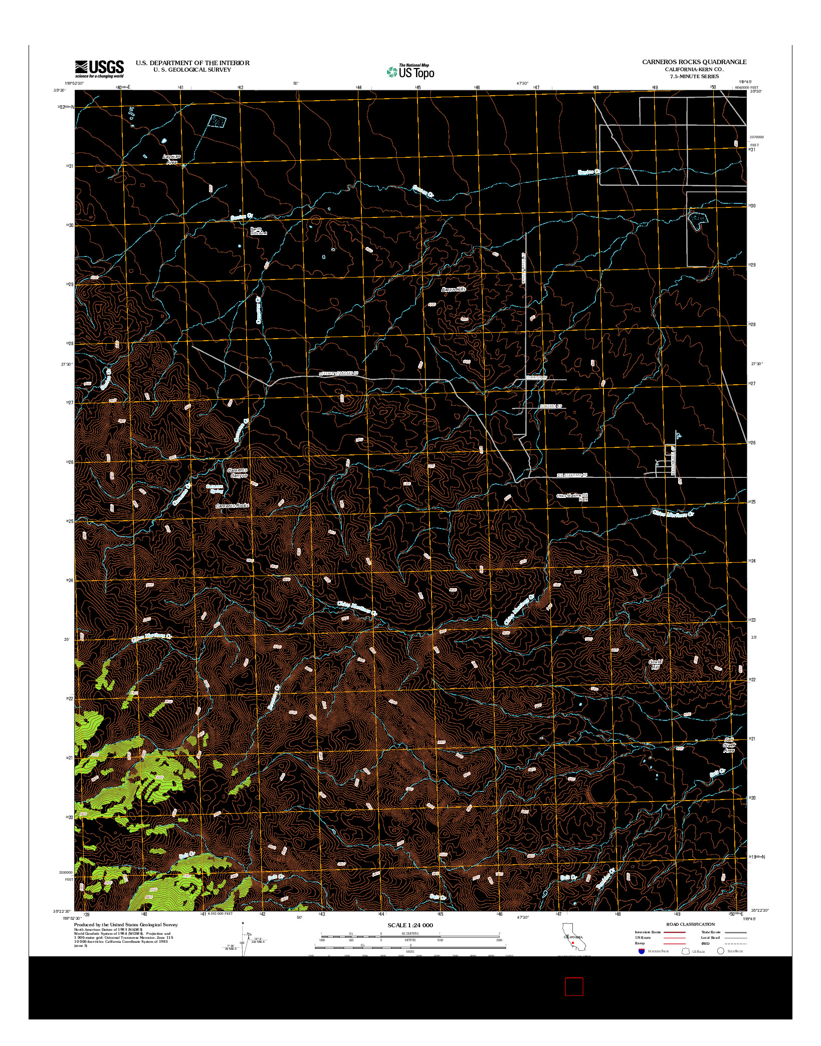 USGS US TOPO 7.5-MINUTE MAP FOR CARNEROS ROCKS, CA 2012