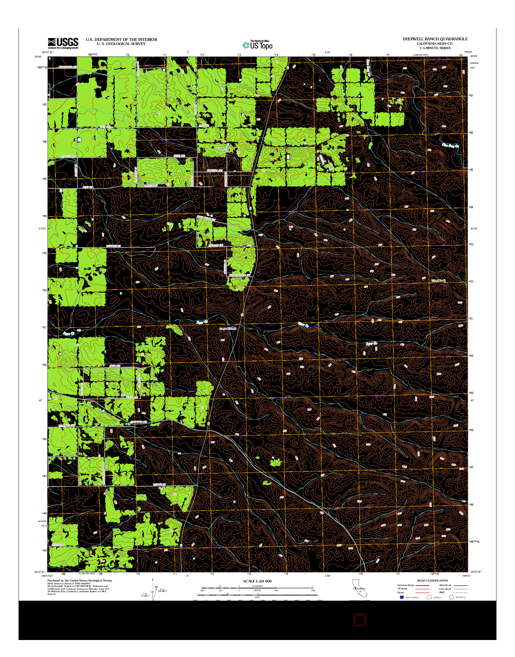 USGS US TOPO 7.5-MINUTE MAP FOR DEEPWELL RANCH, CA 2012