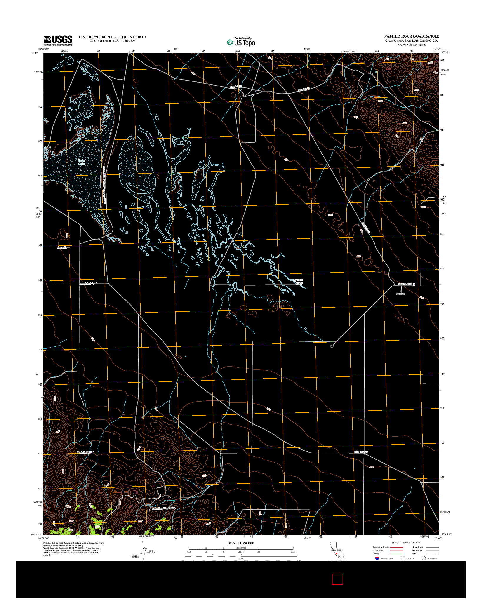 USGS US TOPO 7.5-MINUTE MAP FOR PAINTED ROCK, CA 2012