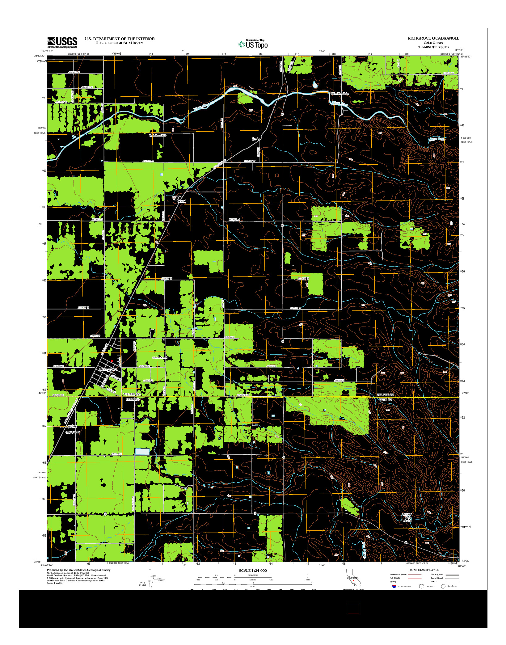 USGS US TOPO 7.5-MINUTE MAP FOR RICHGROVE, CA 2012