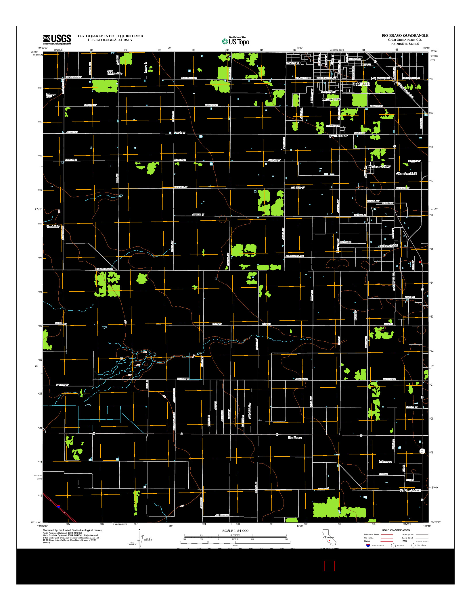 USGS US TOPO 7.5-MINUTE MAP FOR RIO BRAVO, CA 2012