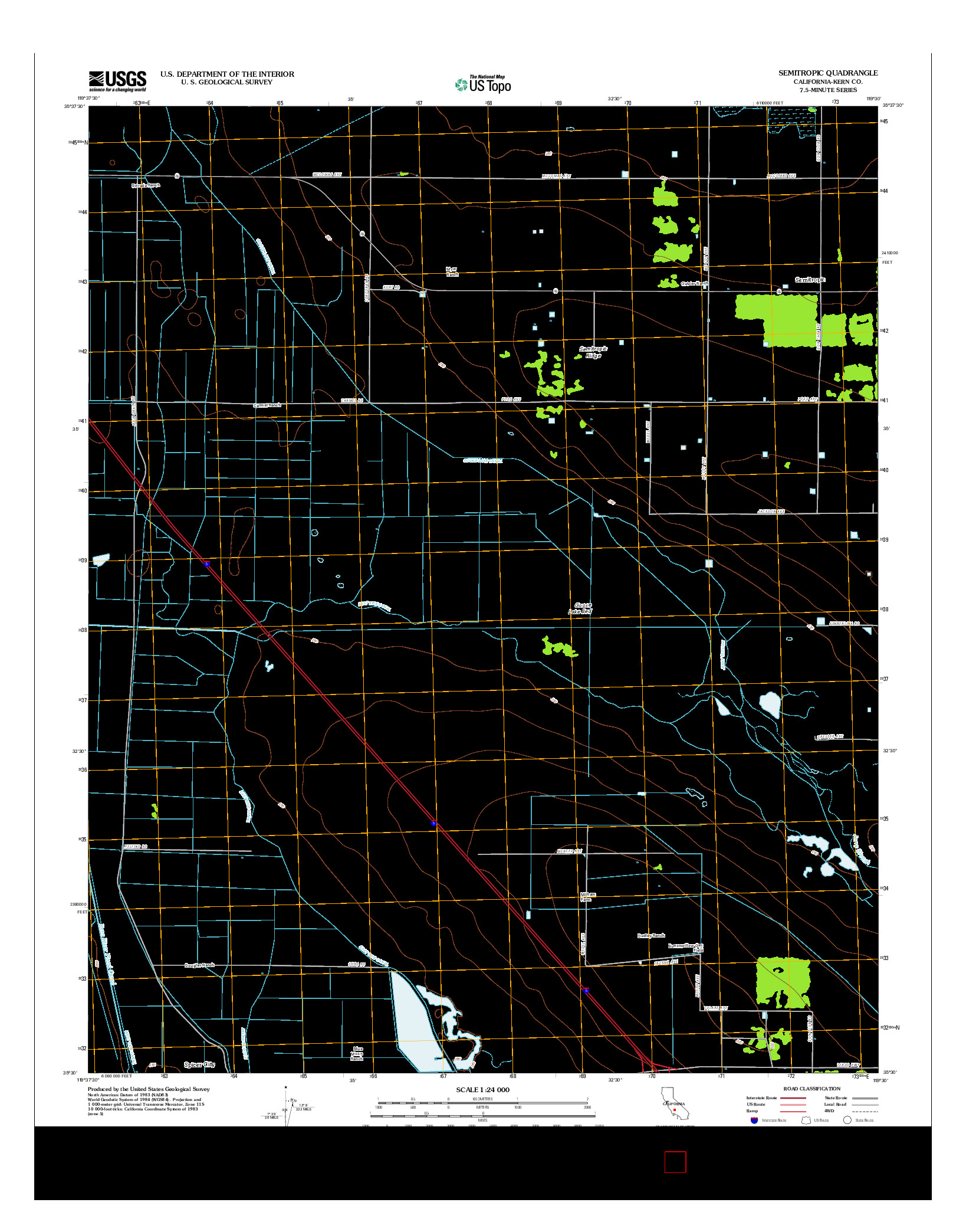 USGS US TOPO 7.5-MINUTE MAP FOR SEMITROPIC, CA 2012