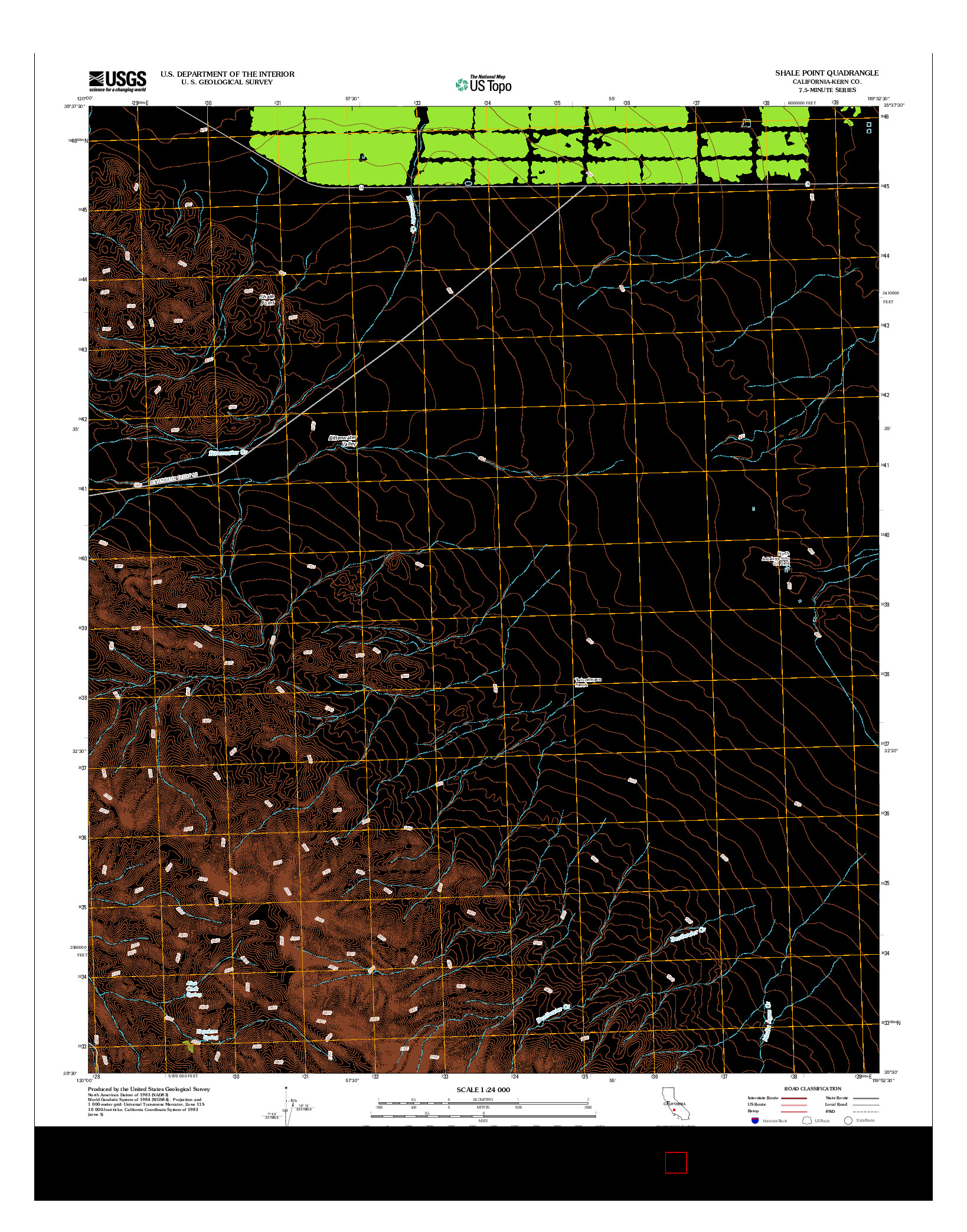 USGS US TOPO 7.5-MINUTE MAP FOR SHALE POINT, CA 2012