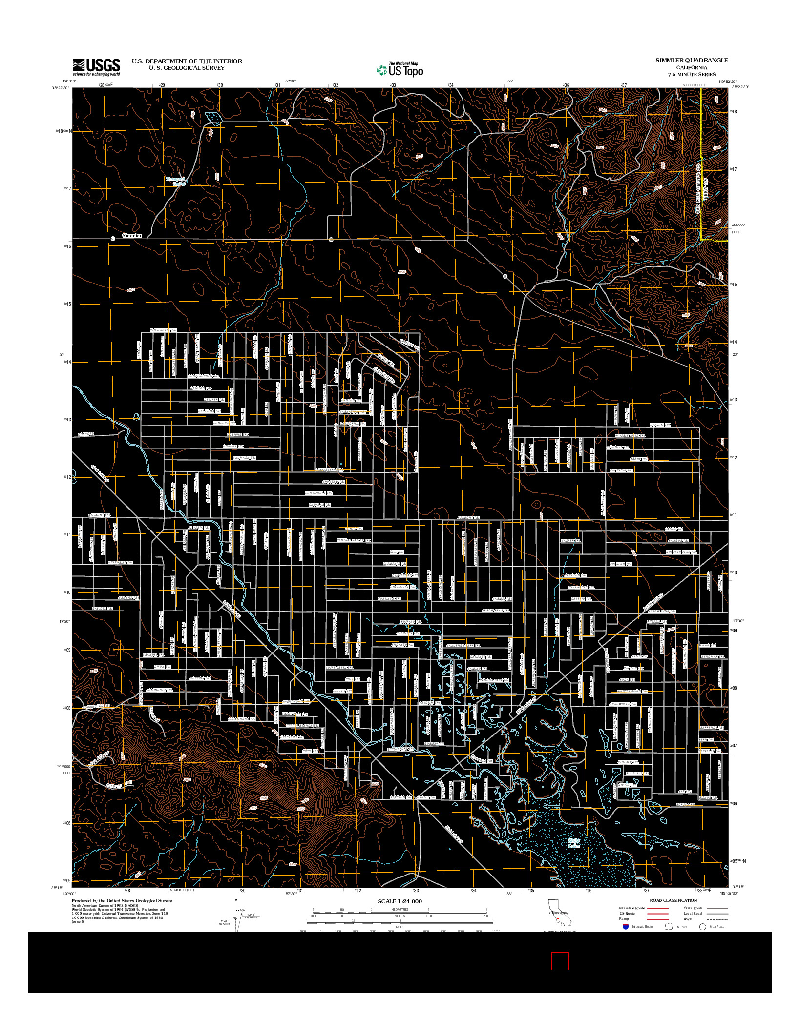 USGS US TOPO 7.5-MINUTE MAP FOR SIMMLER, CA 2012