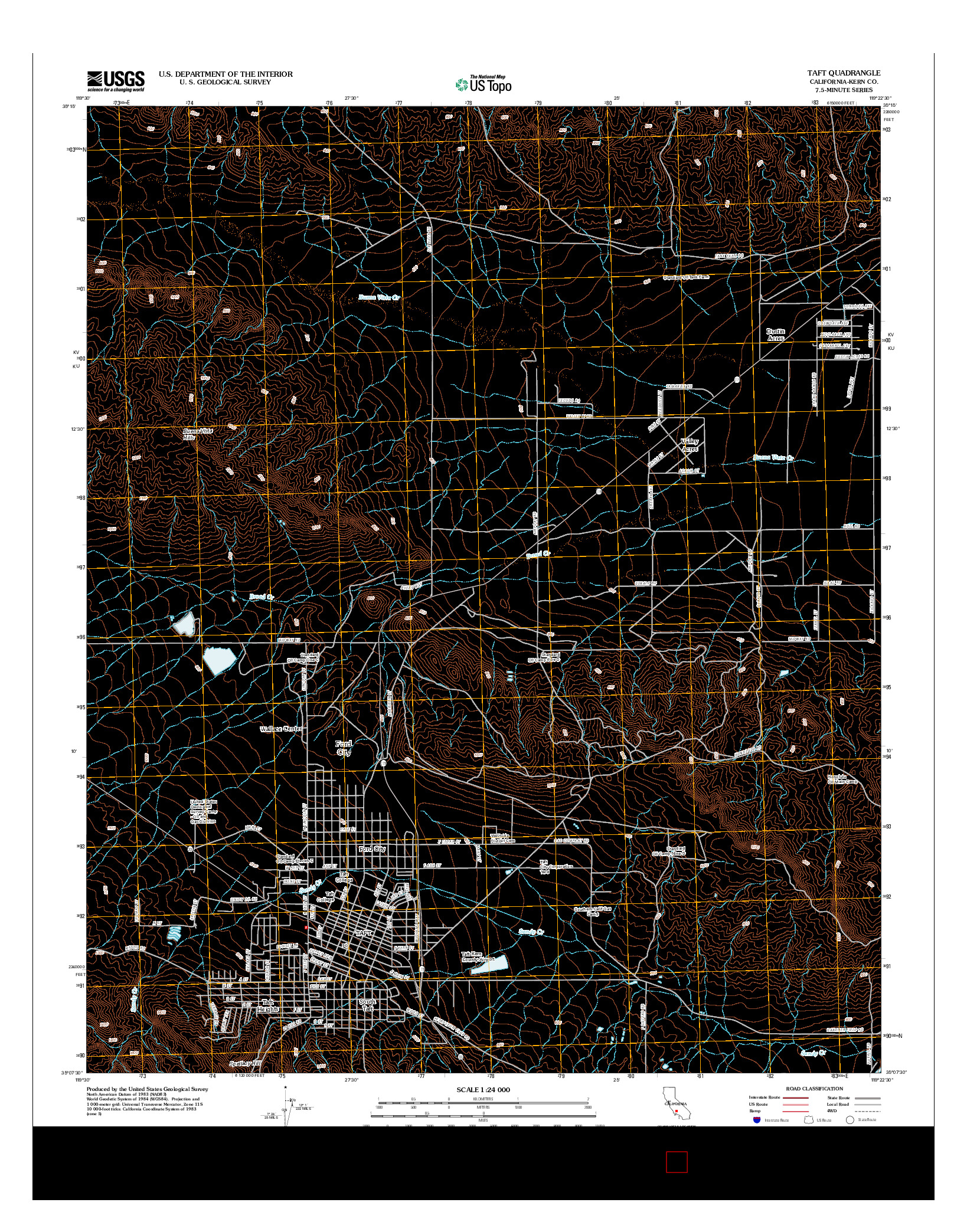 USGS US TOPO 7.5-MINUTE MAP FOR TAFT, CA 2012