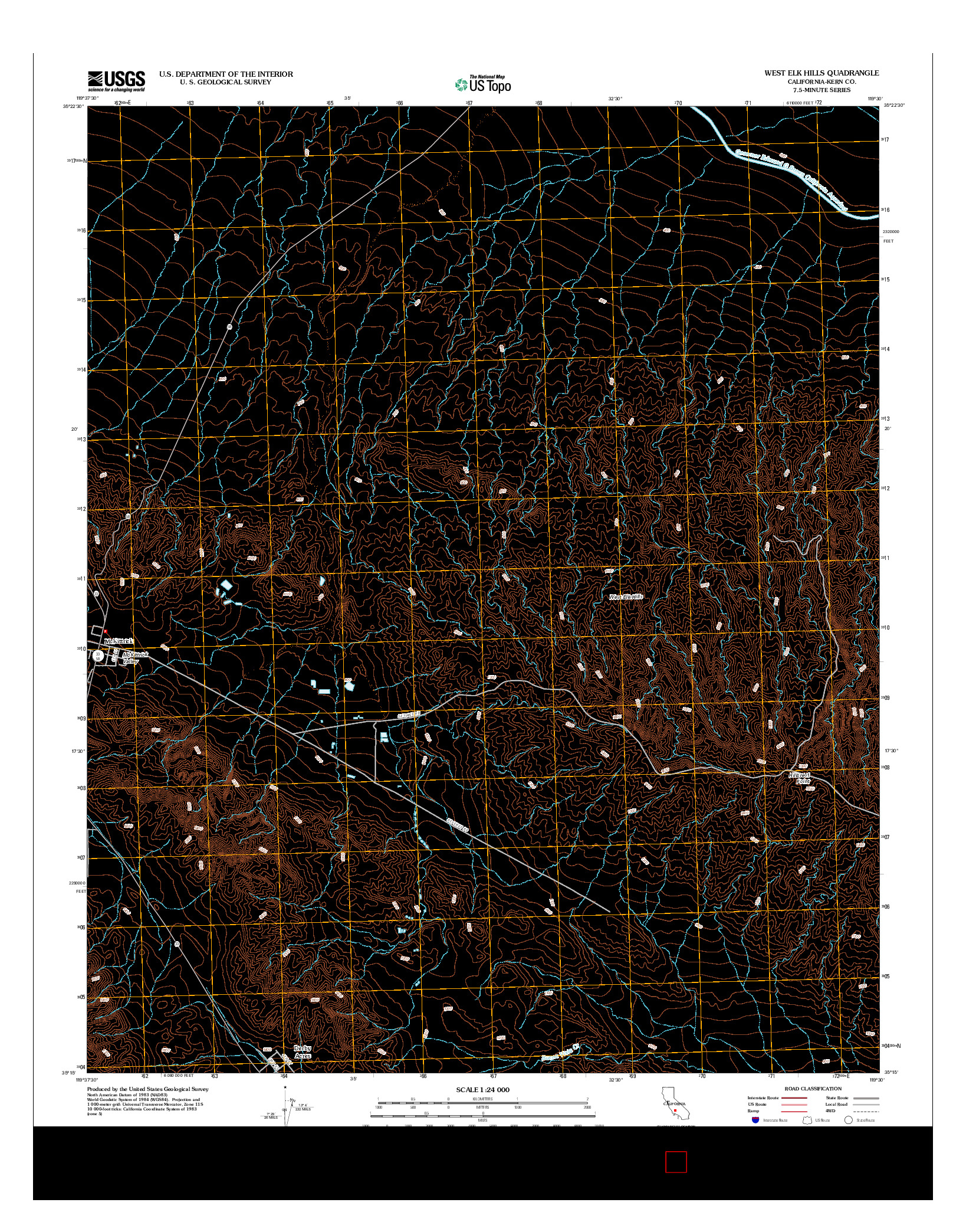 USGS US TOPO 7.5-MINUTE MAP FOR WEST ELK HILLS, CA 2012