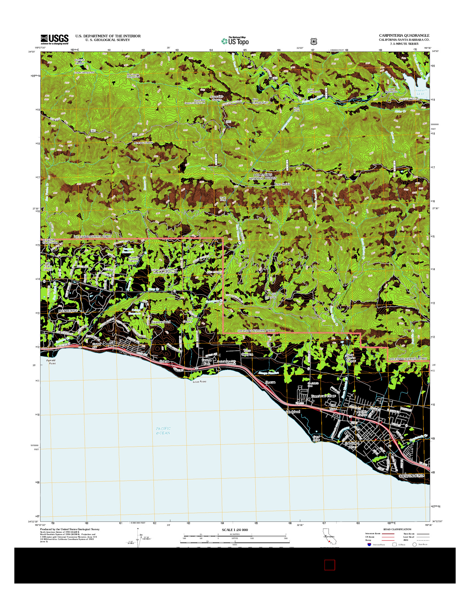 USGS US TOPO 7.5-MINUTE MAP FOR CARPINTERIA, CA 2012