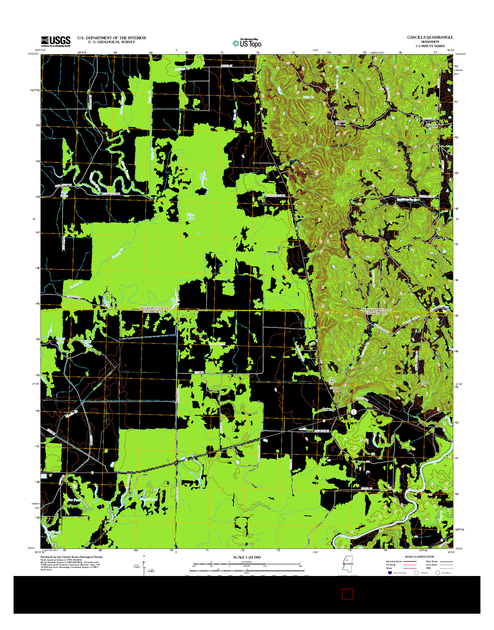 USGS US TOPO 7.5-MINUTE MAP FOR CASCILLA, MS 2012