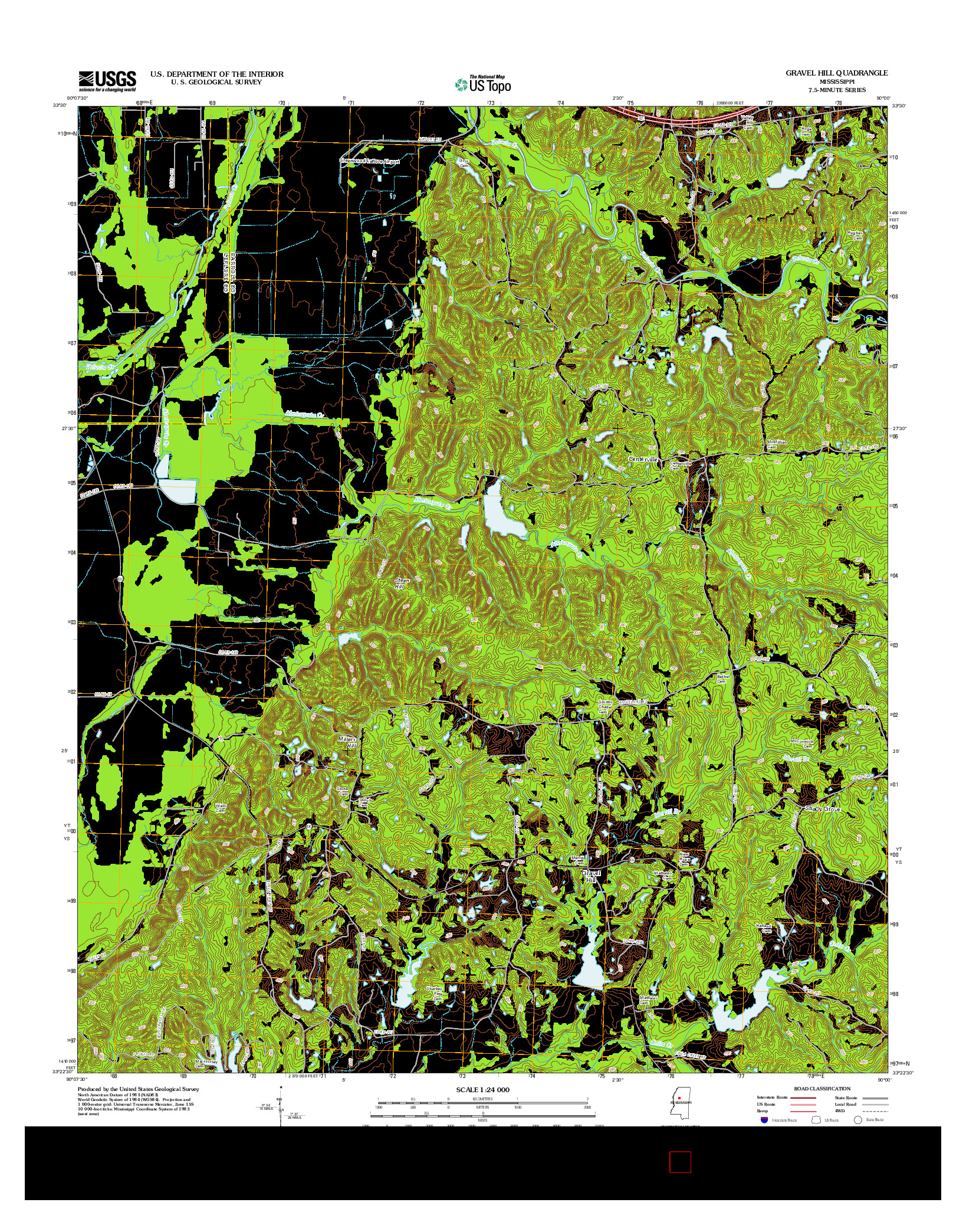 USGS US TOPO 7.5-MINUTE MAP FOR GRAVEL HILL, MS 2012