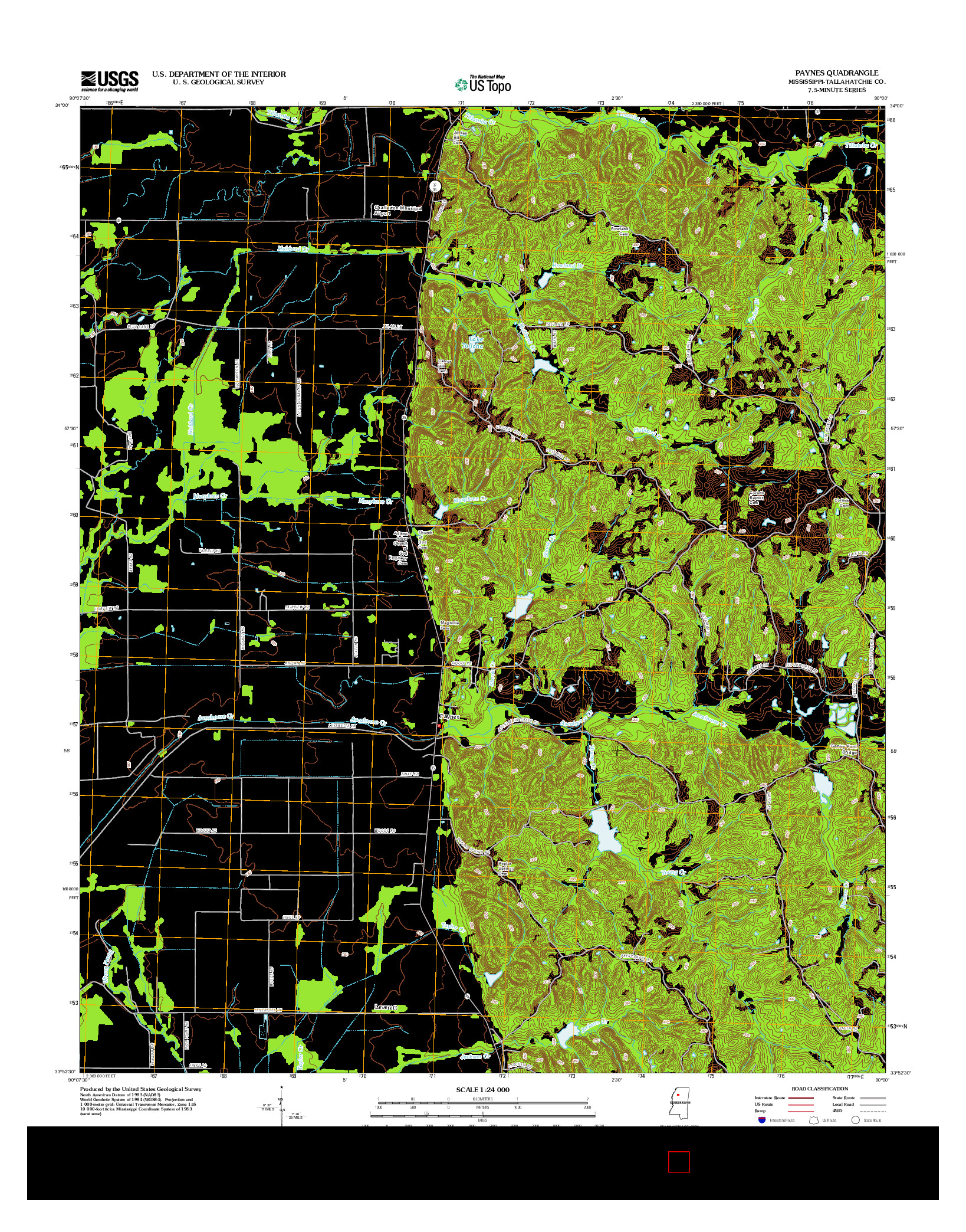 USGS US TOPO 7.5-MINUTE MAP FOR PAYNES, MS 2012