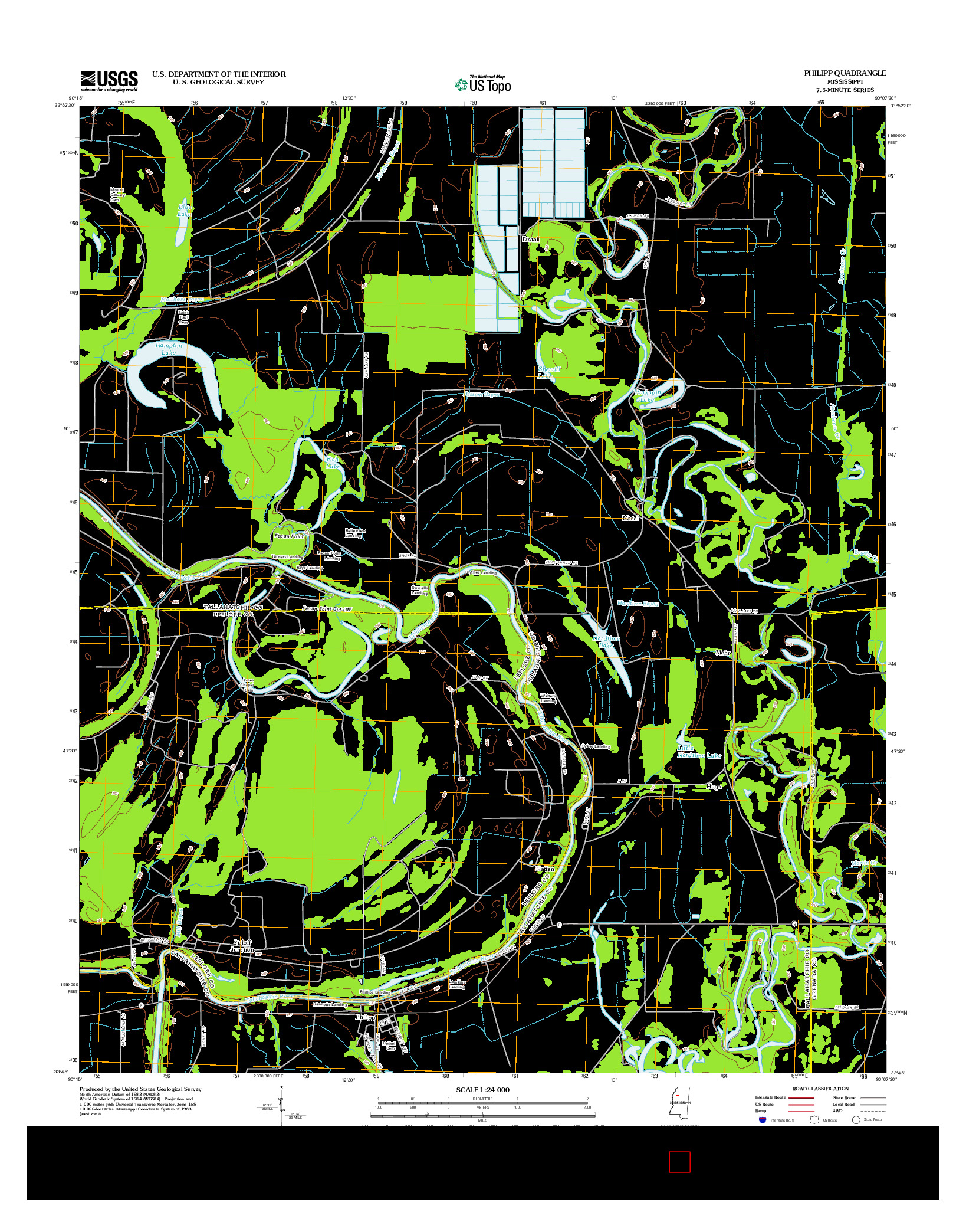 USGS US TOPO 7.5-MINUTE MAP FOR PHILIPP, MS 2012