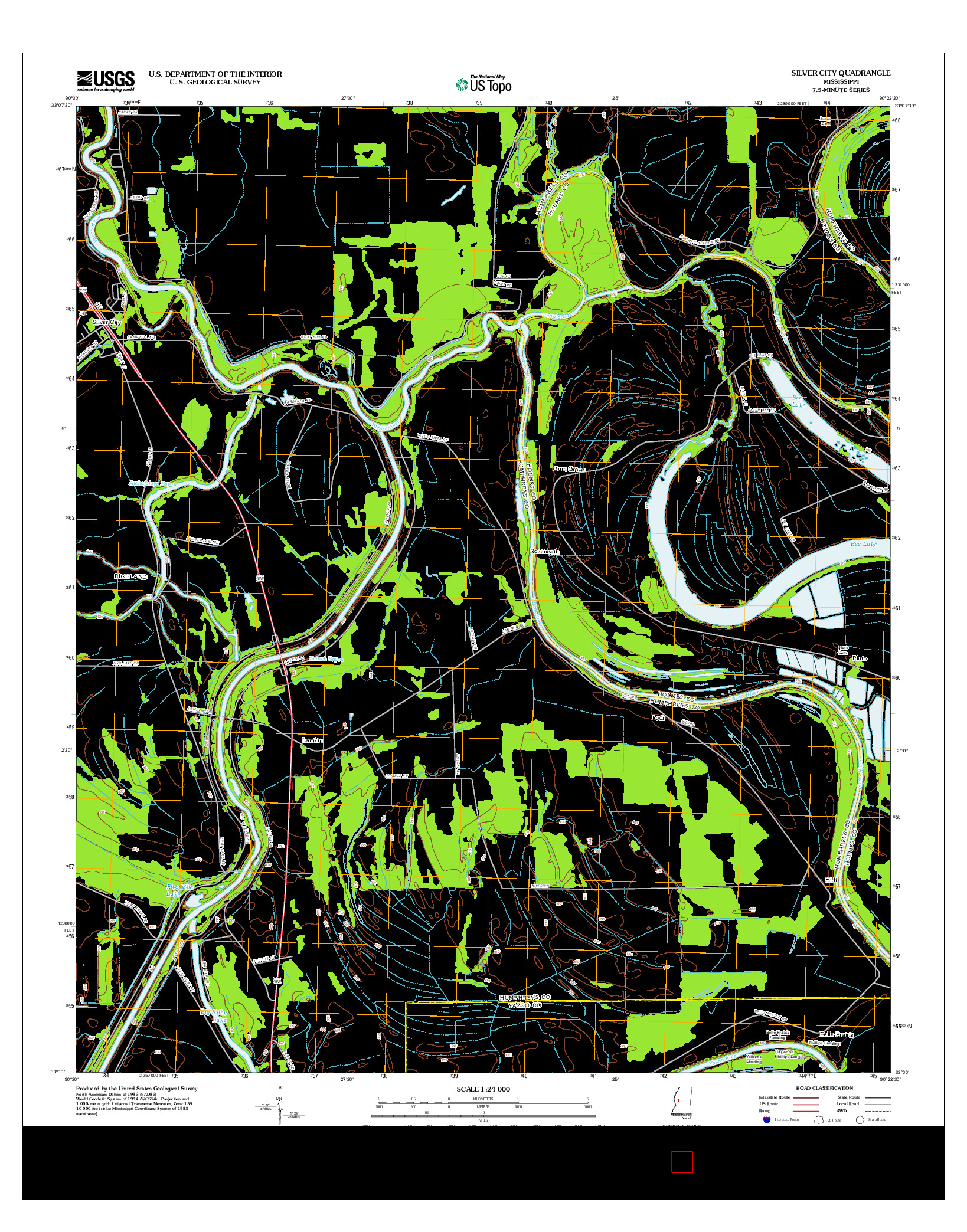 USGS US TOPO 7.5-MINUTE MAP FOR SILVER CITY, MS 2012
