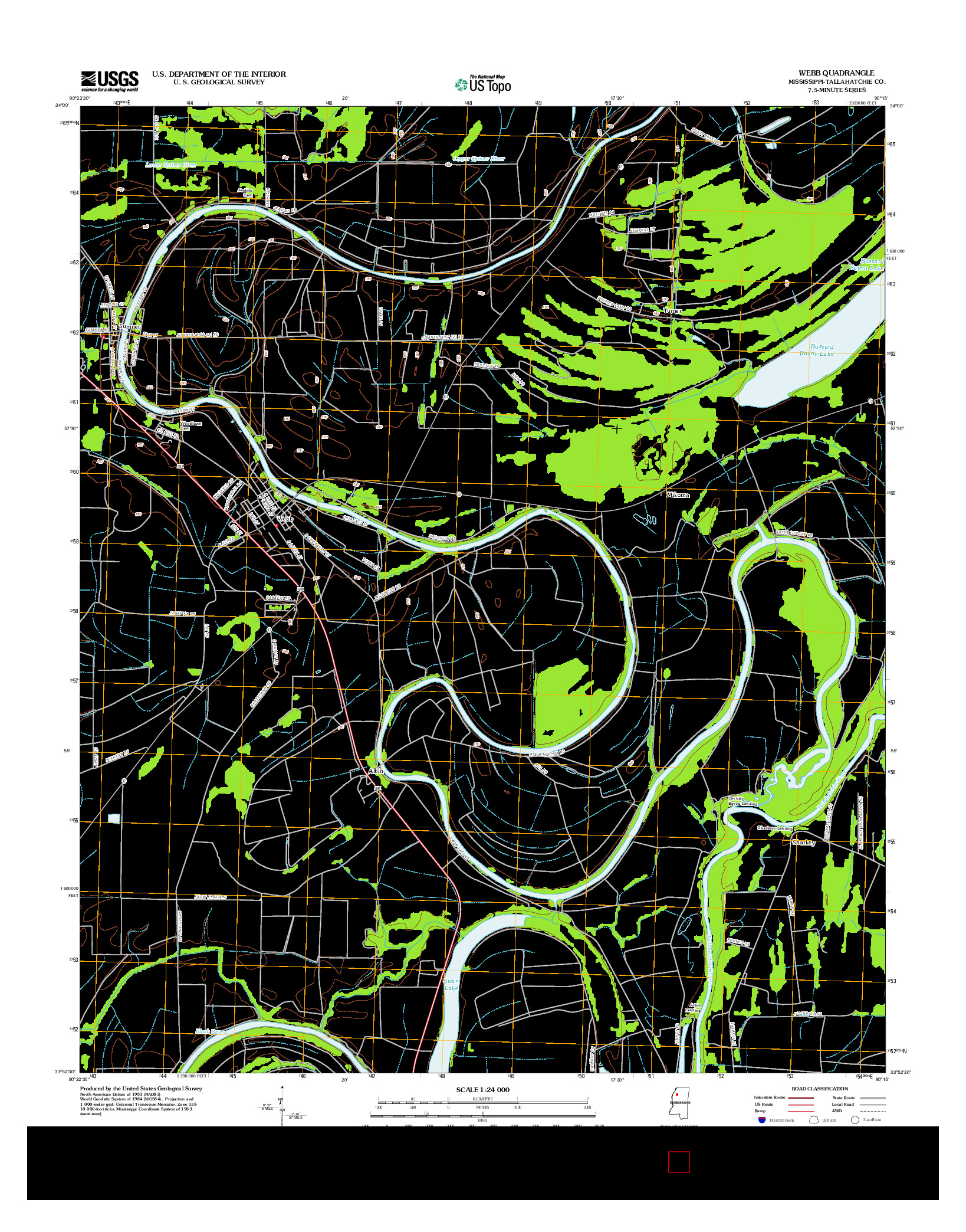 USGS US TOPO 7.5-MINUTE MAP FOR WEBB, MS 2012