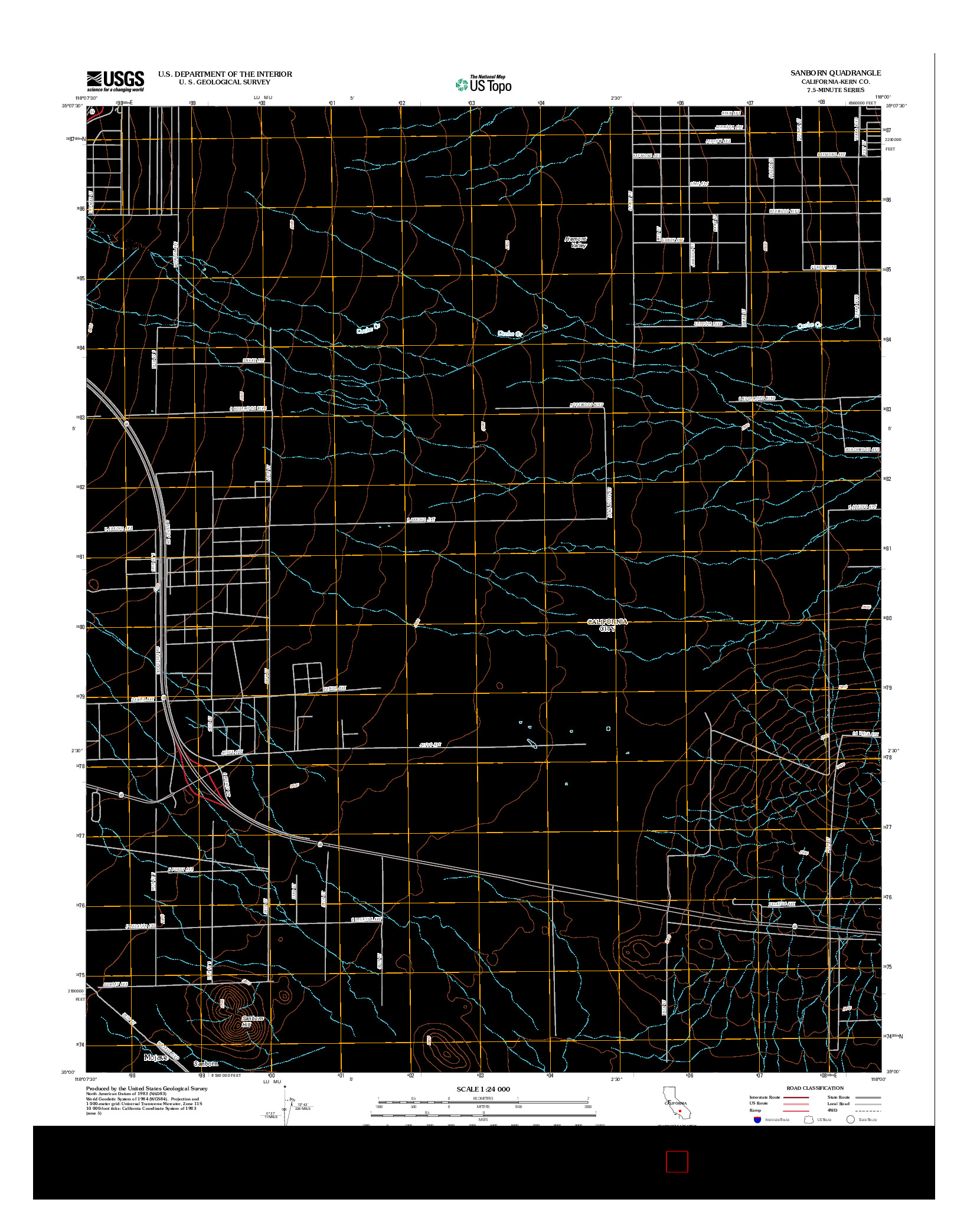 USGS US TOPO 7.5-MINUTE MAP FOR SANBORN, CA 2012