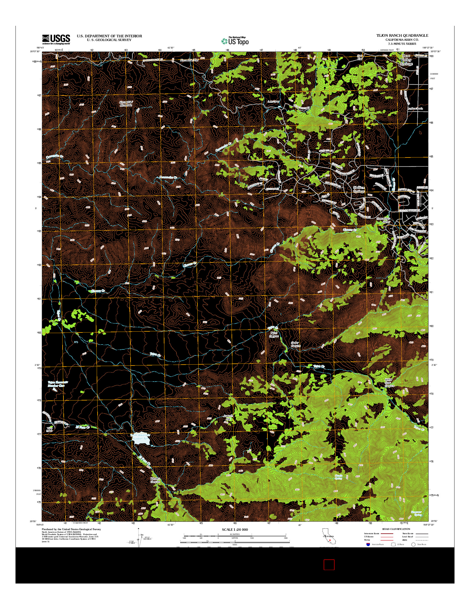 USGS US TOPO 7.5-MINUTE MAP FOR TEJON RANCH, CA 2012