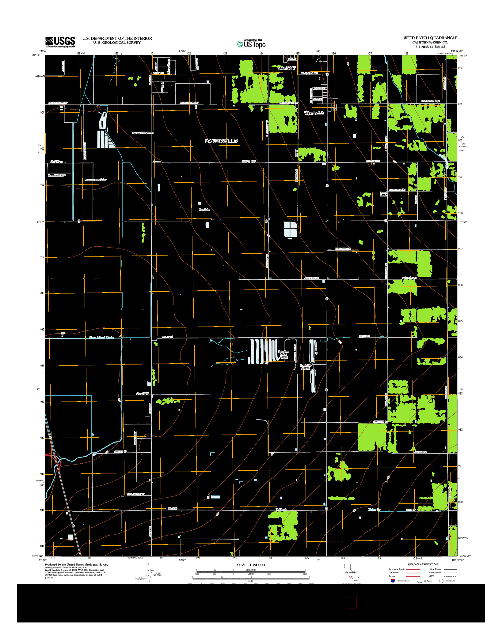 USGS US TOPO 7.5-MINUTE MAP FOR WEED PATCH, CA 2012