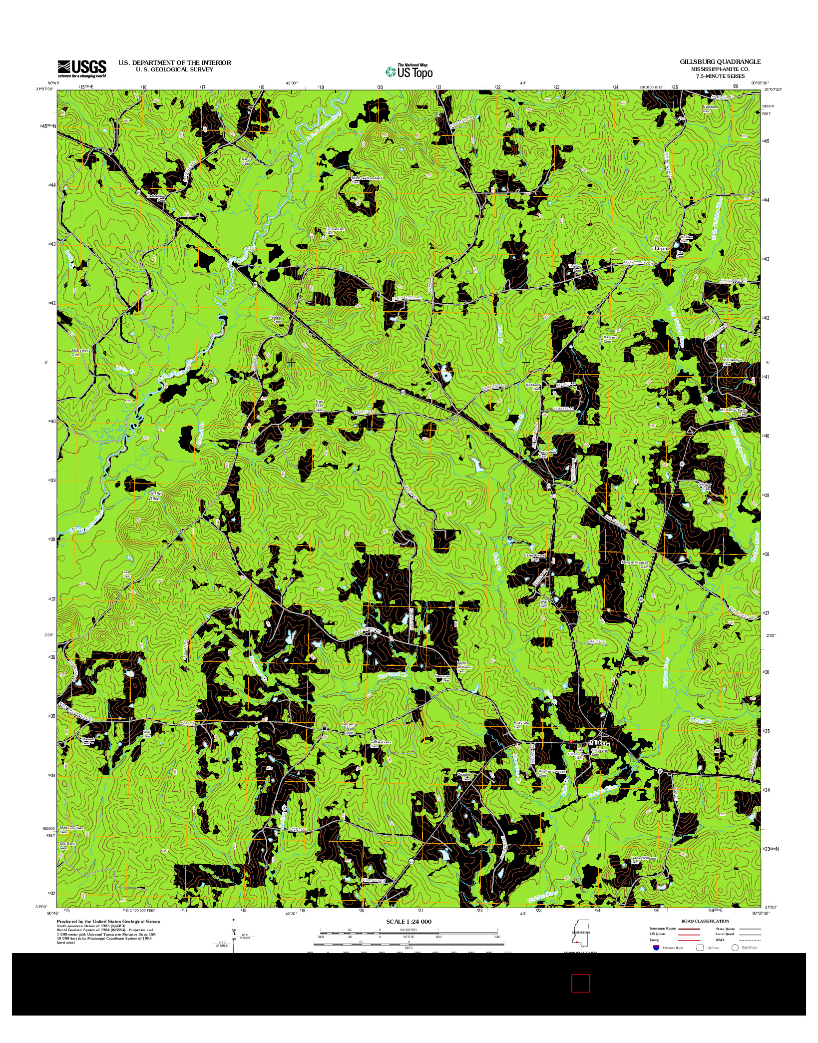 USGS US TOPO 7.5-MINUTE MAP FOR GILLSBURG, MS 2012