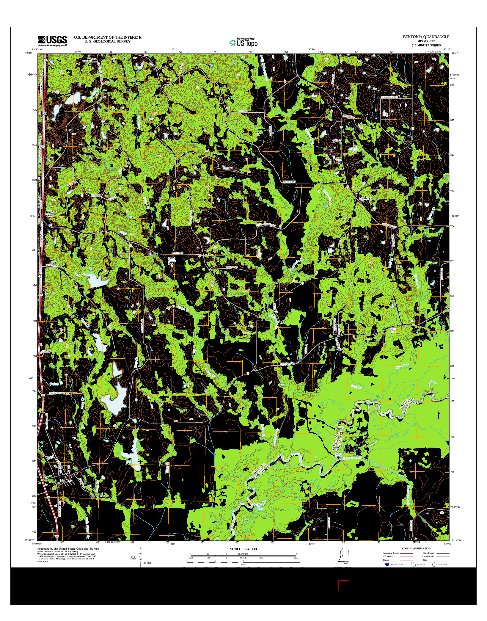 USGS US TOPO 7.5-MINUTE MAP FOR BENTONIA, MS 2012