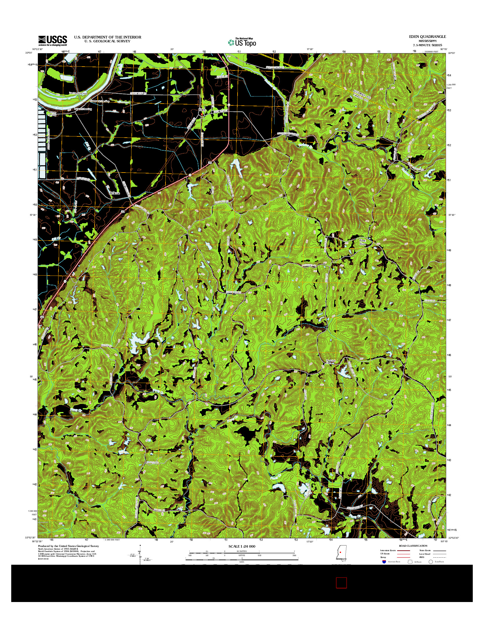 USGS US TOPO 7.5-MINUTE MAP FOR EDEN, MS 2012